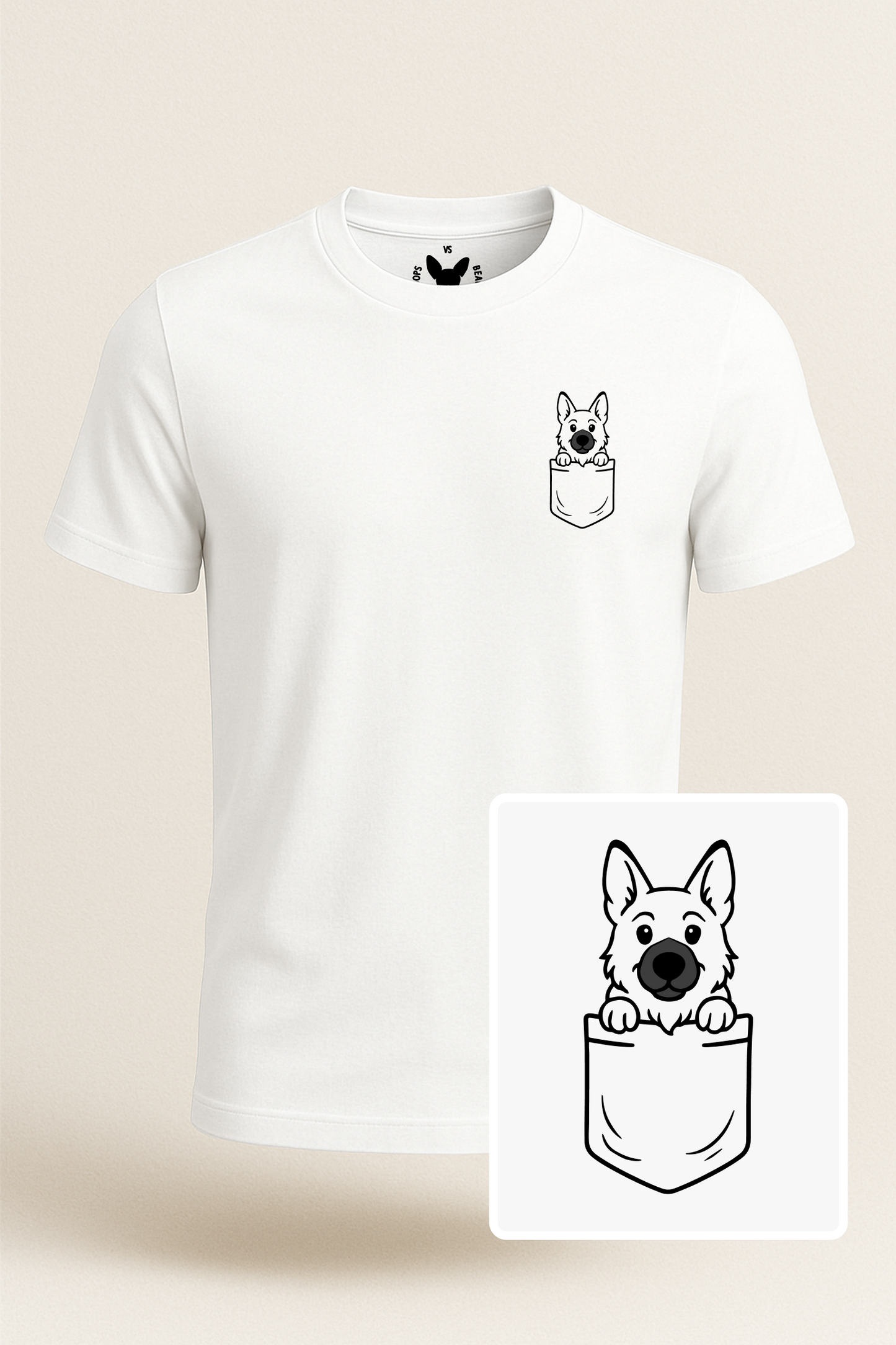 German Shepherd Pocket-Print Tee