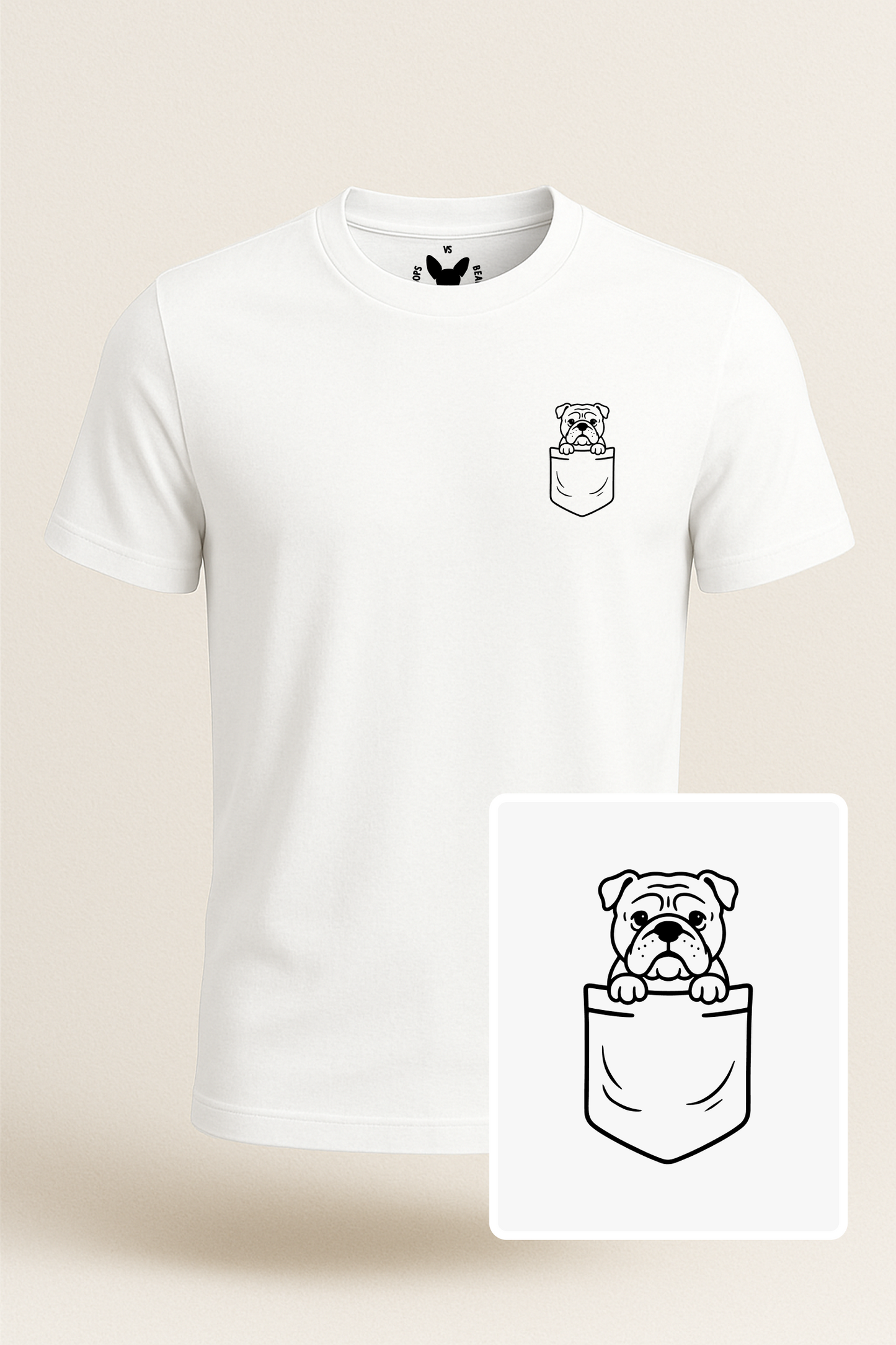 English Bulldog Pocket-Print Tee