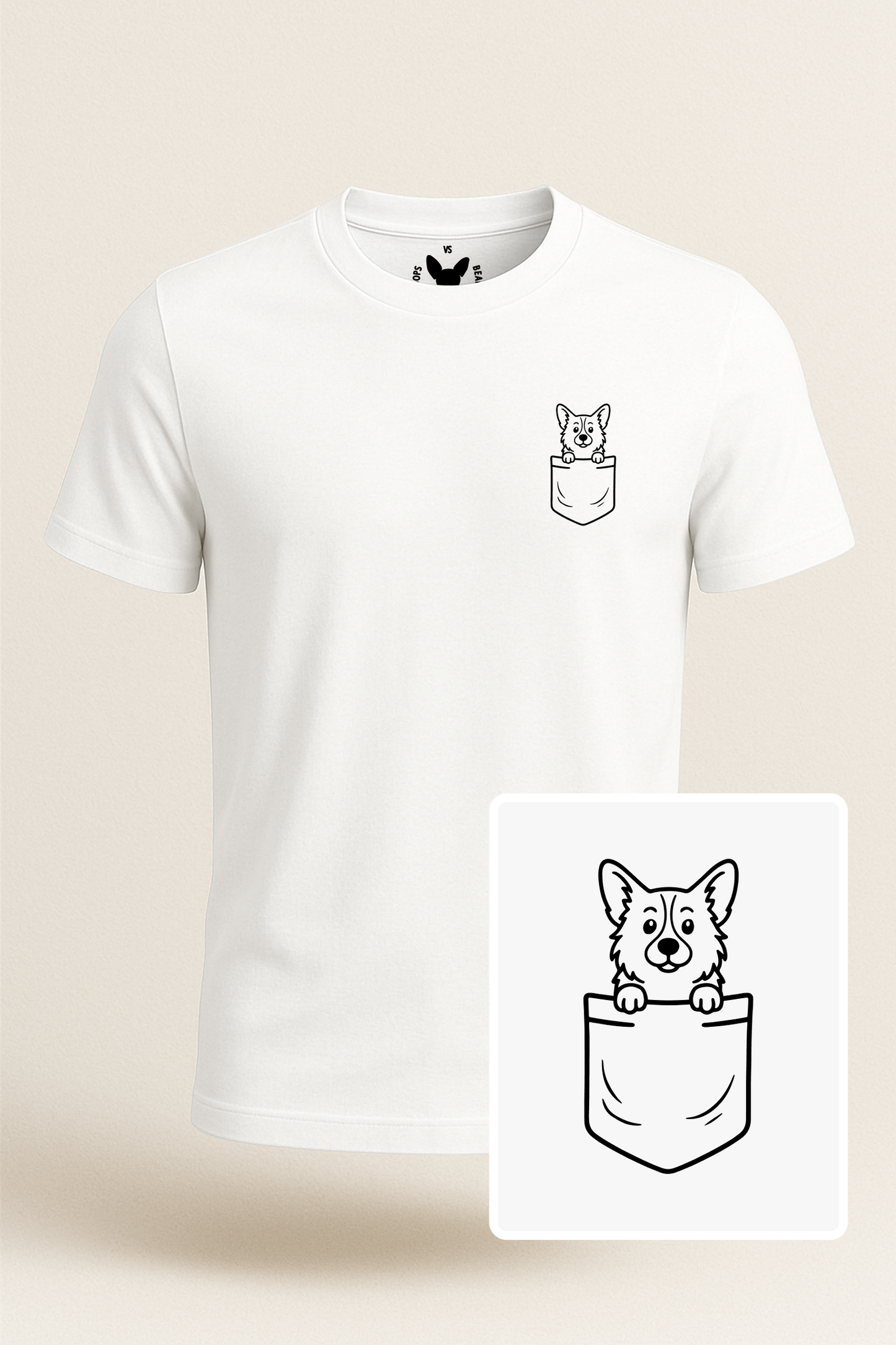 Pembroke Welsh Corgi Pocket-Print Tee