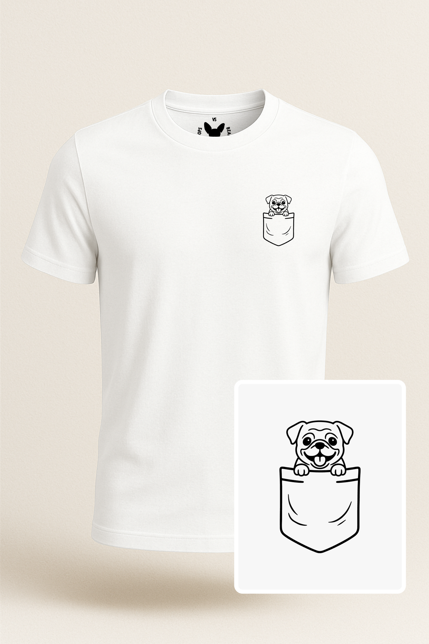 Pug Pocket-Print Tee