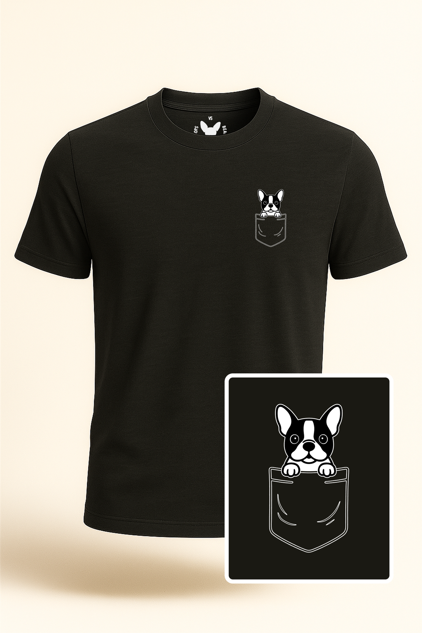 Boston Terrier Pocket-Print Tee