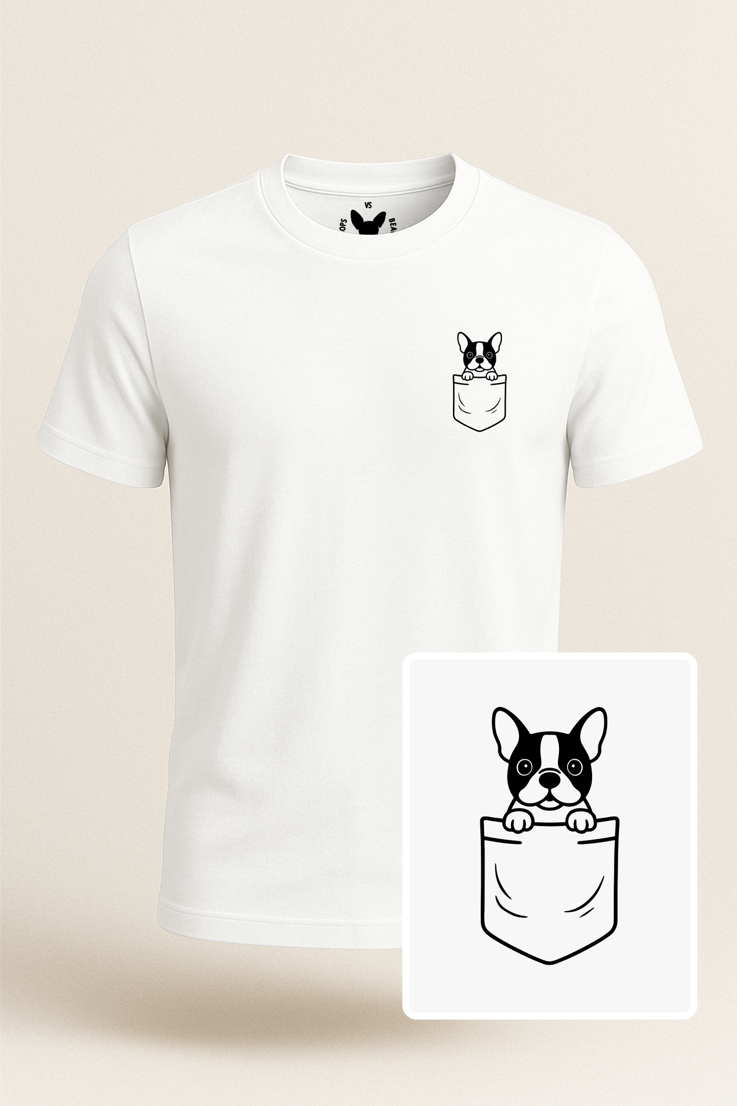 Boston Terrier Pocket-Print Tee