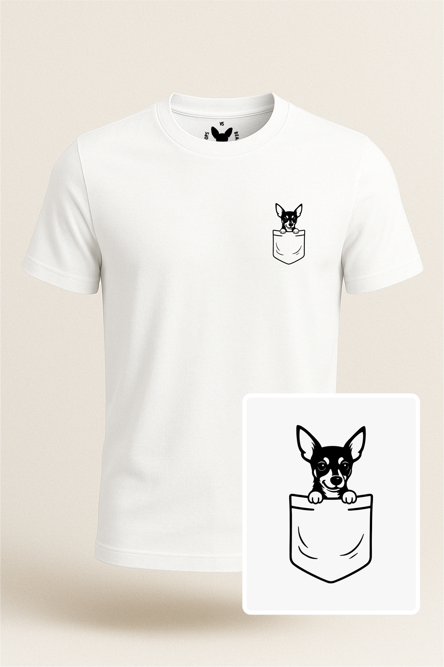 Miniature Pinscher (Min Pin) Pocket-Print Tee