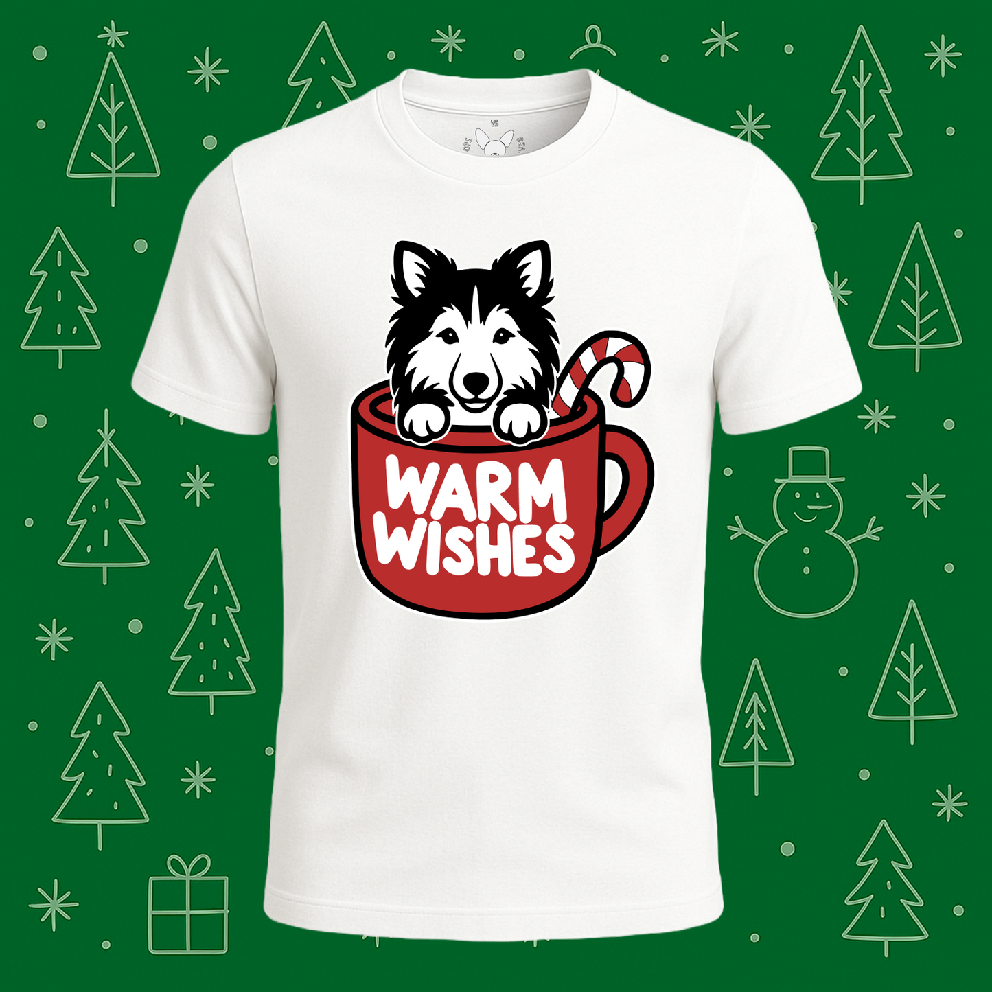 Shetland Sheepdog (Sheltie) Warm Wishes Tee - Feature Print