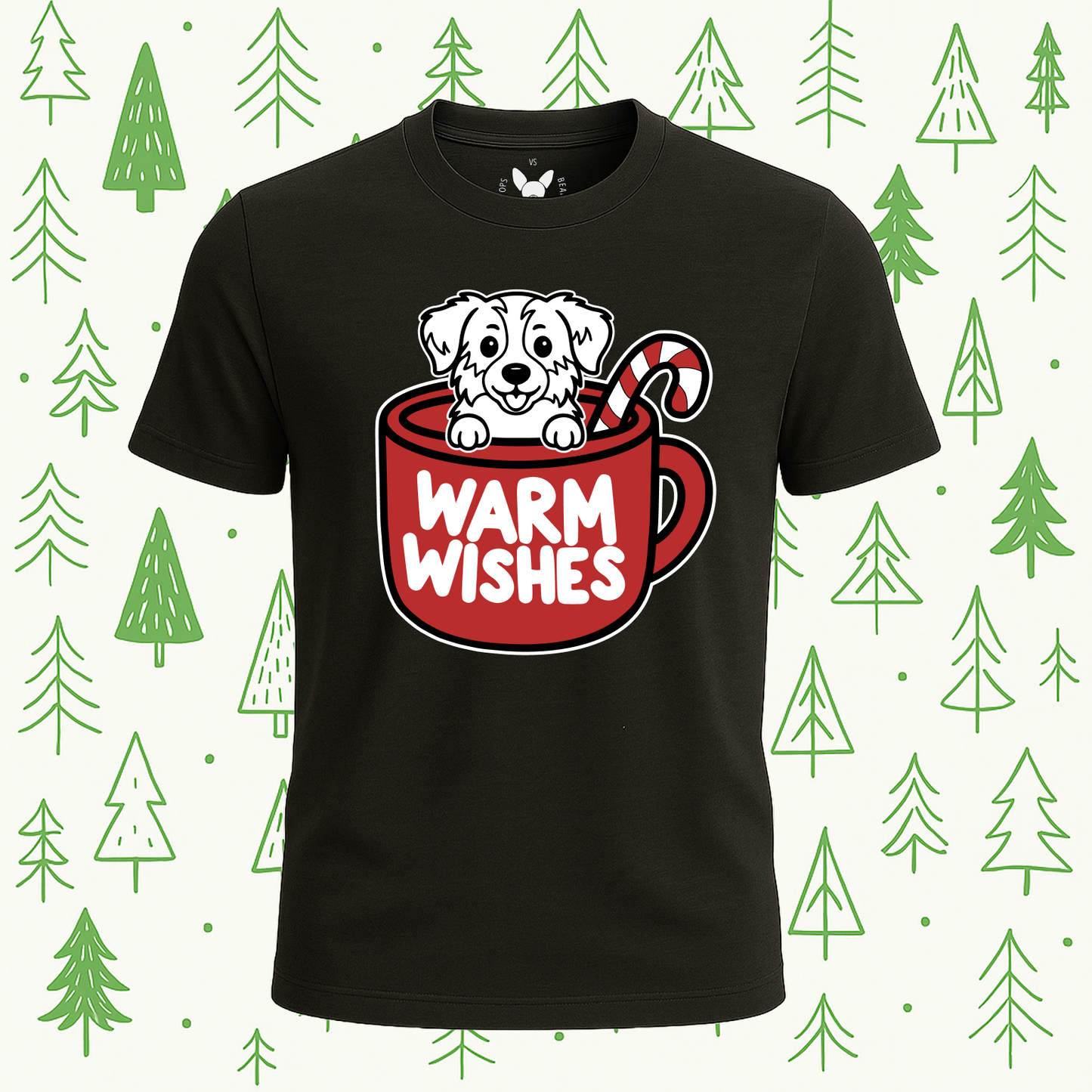 Australian Shepherd (Aussie) Warm Wishes Tee - Feature Print