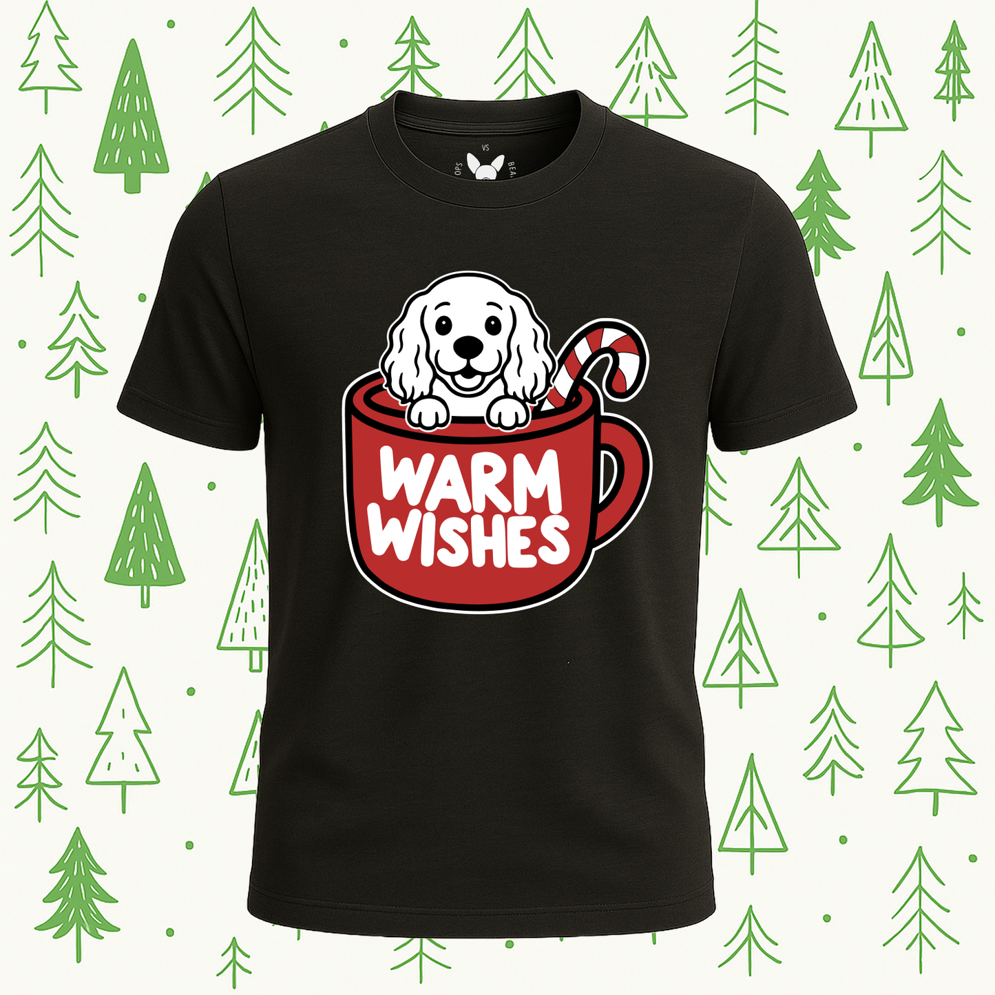 Cocker Spaniel Warm Wishes Tee - Feature Print