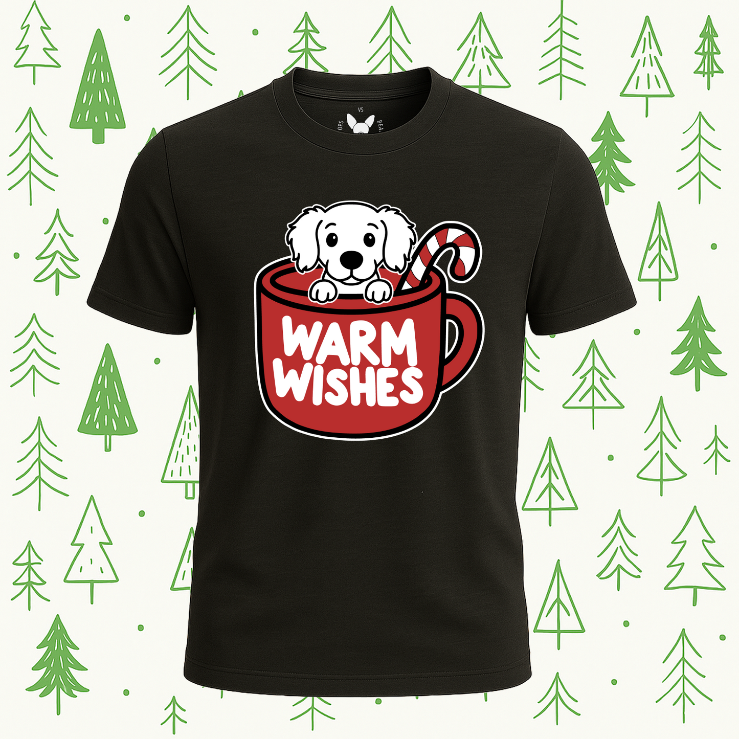 Long Haired Dachshund Warm Wishes Tee - Feature Print