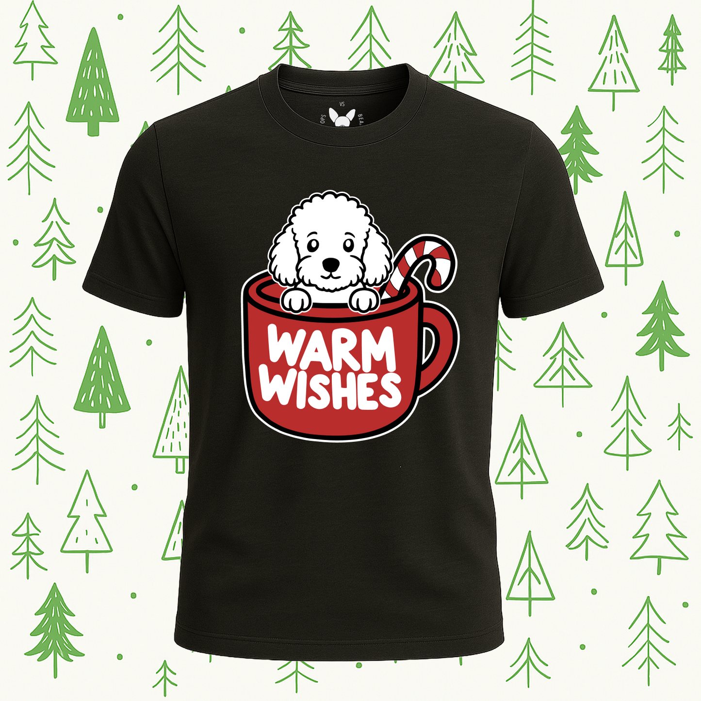 Toy Poodle Warm Wishes Tee - Feature Print