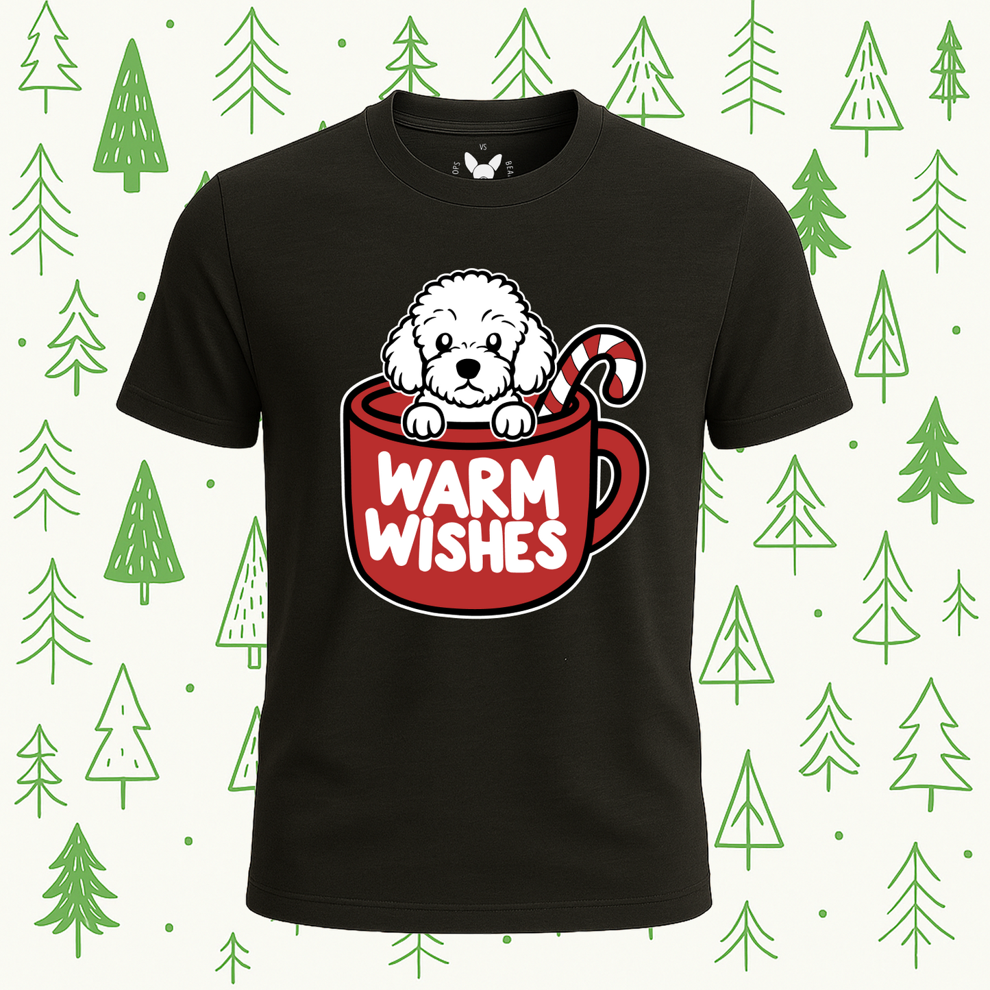 Bichon Frise Warm Wishes Tee - Feature Print