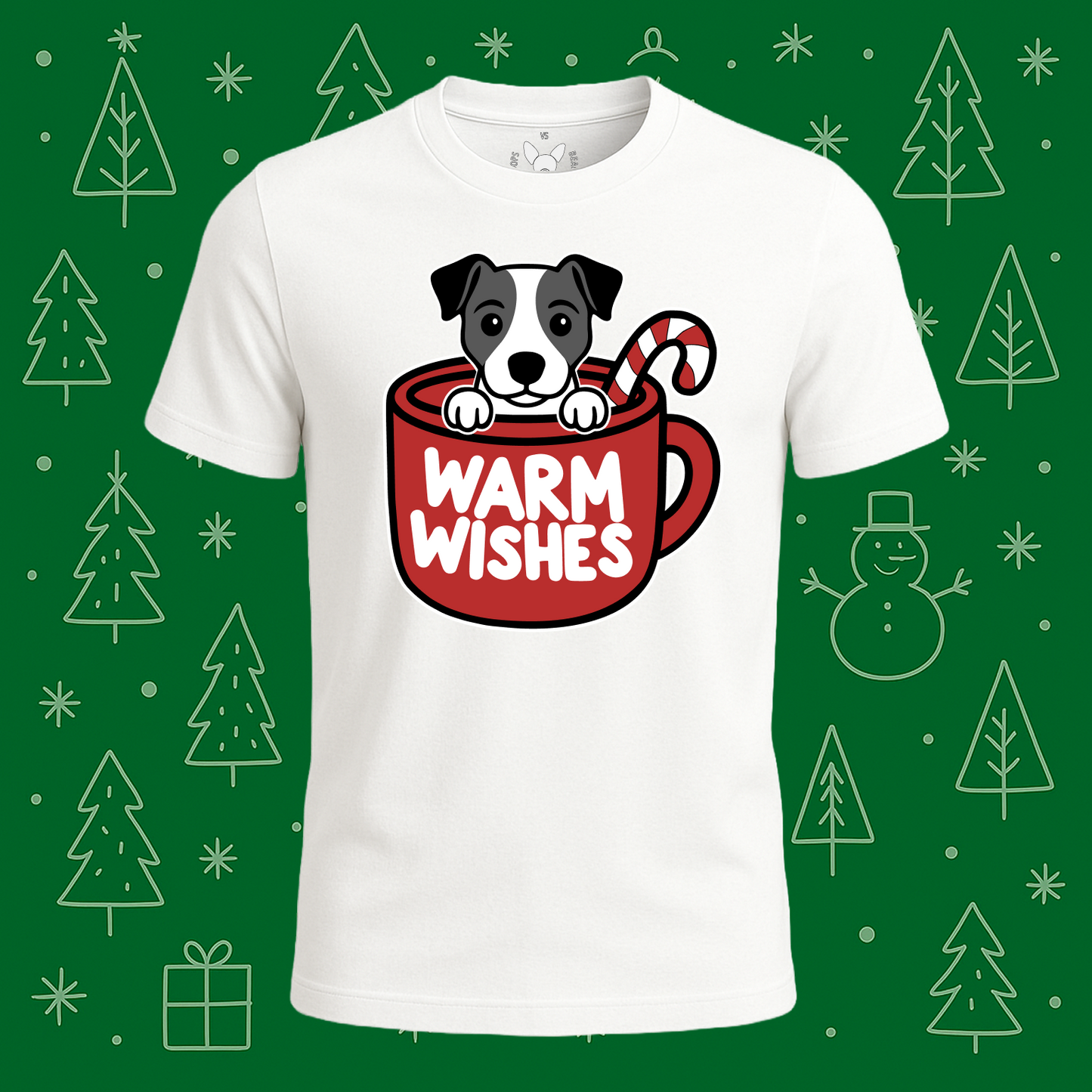 Jack Russell Terrier Warm Wishes Tee - Feature Print