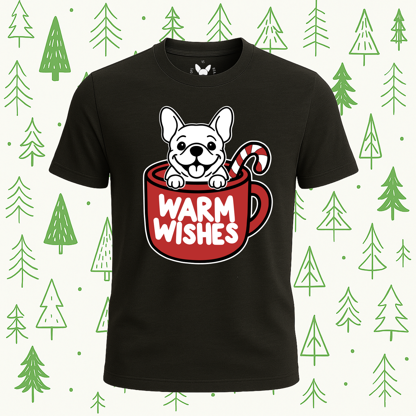 French Bulldog Warm Wishes Tee - Feature Print