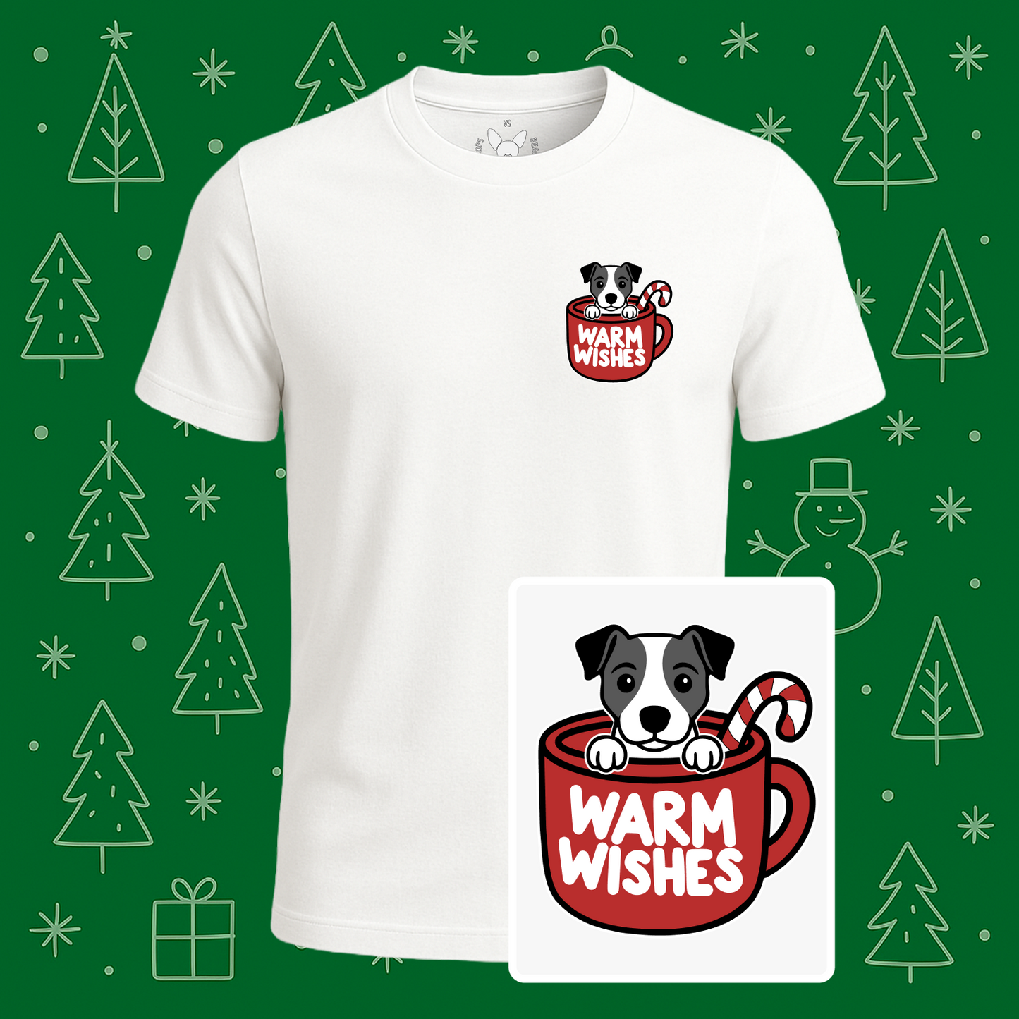 Jack Russell Terrier Warm Wishes Tee
