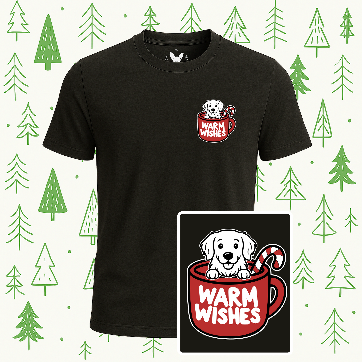 Golden Retriever Warm Wishes Tee