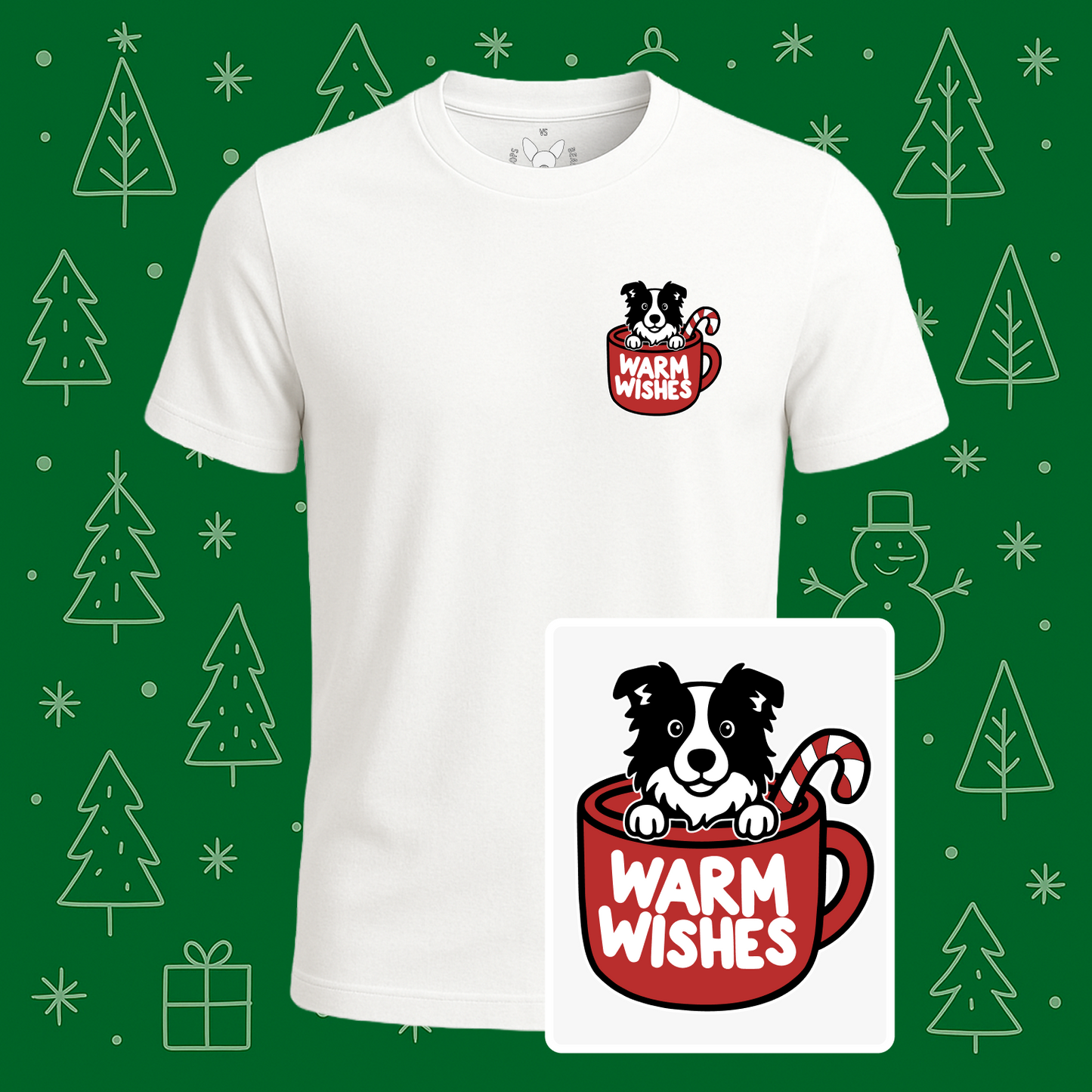 Border Collie Warm Wishes Tee