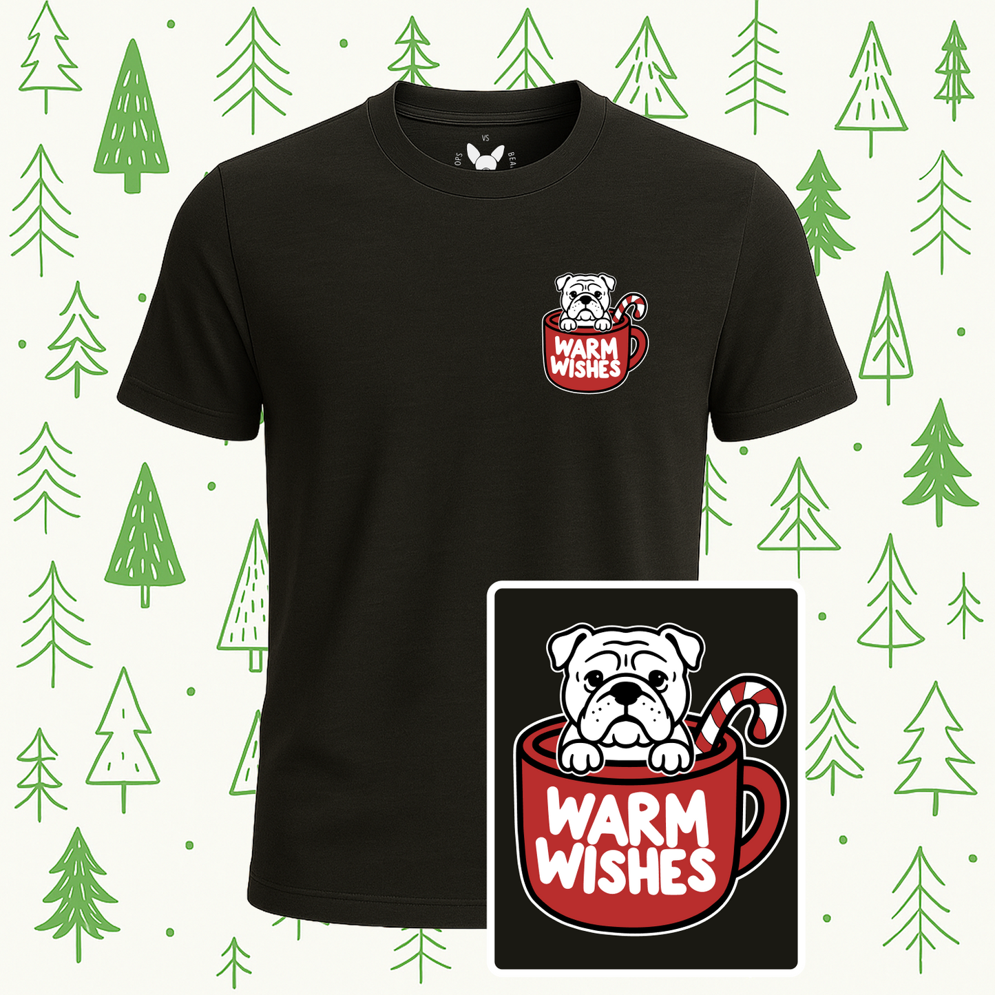 English Bulldog Warm Wishes Tee