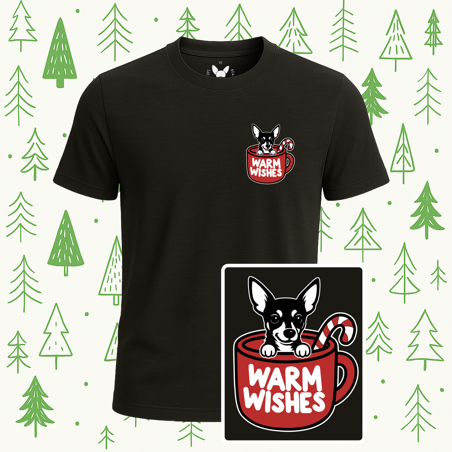 Miniature Pinscher (Min Pin) Warm Wishes Tee