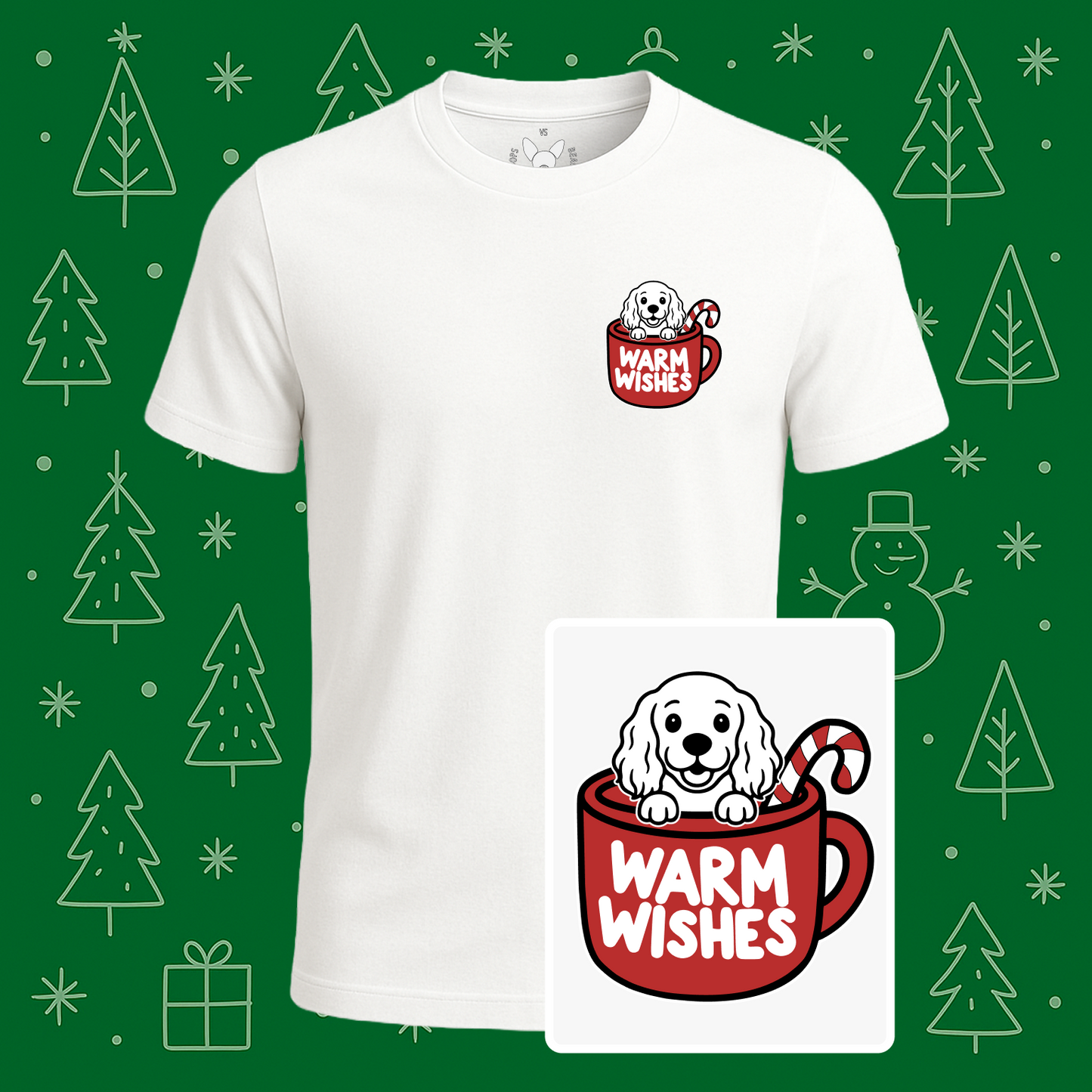 Cocker Spaniel Warm Wishes Tee