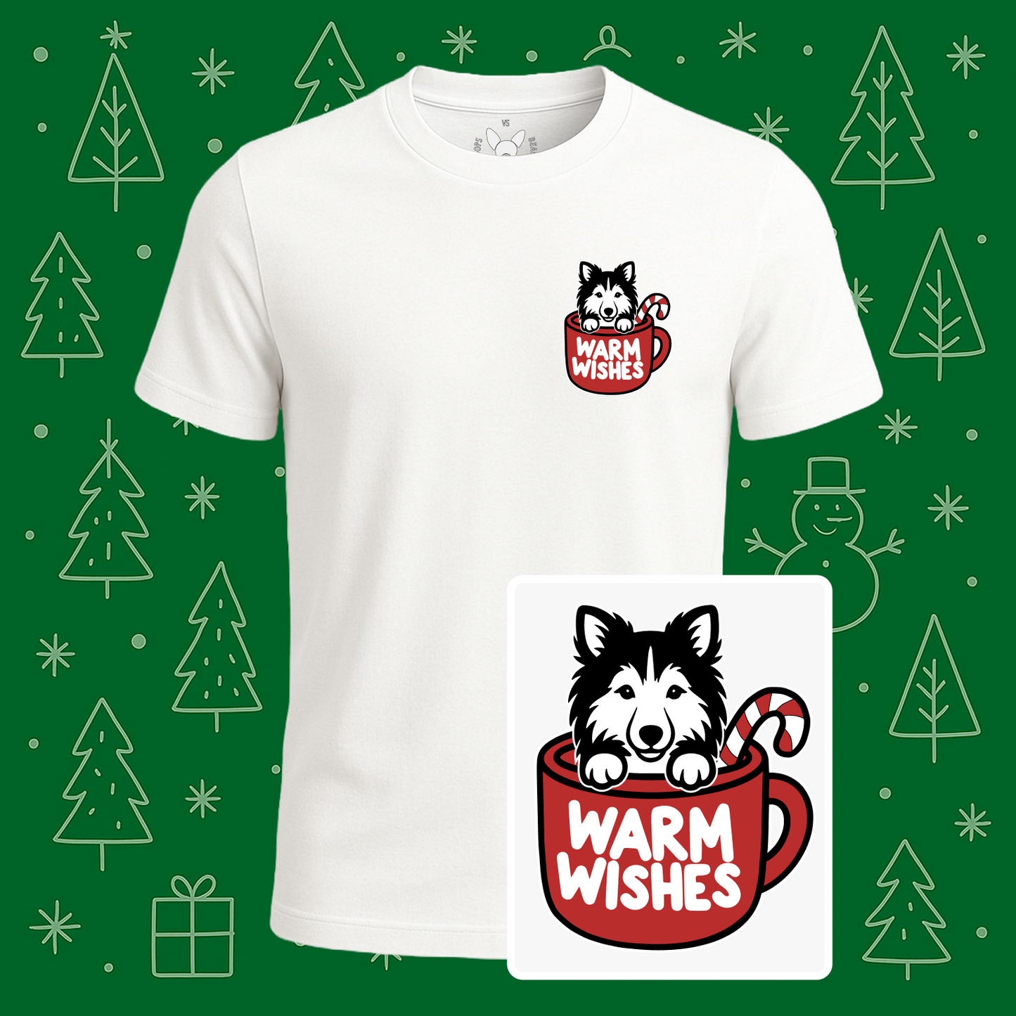 Shetland Sheepdog (Sheltie) Warm Wishes Tee