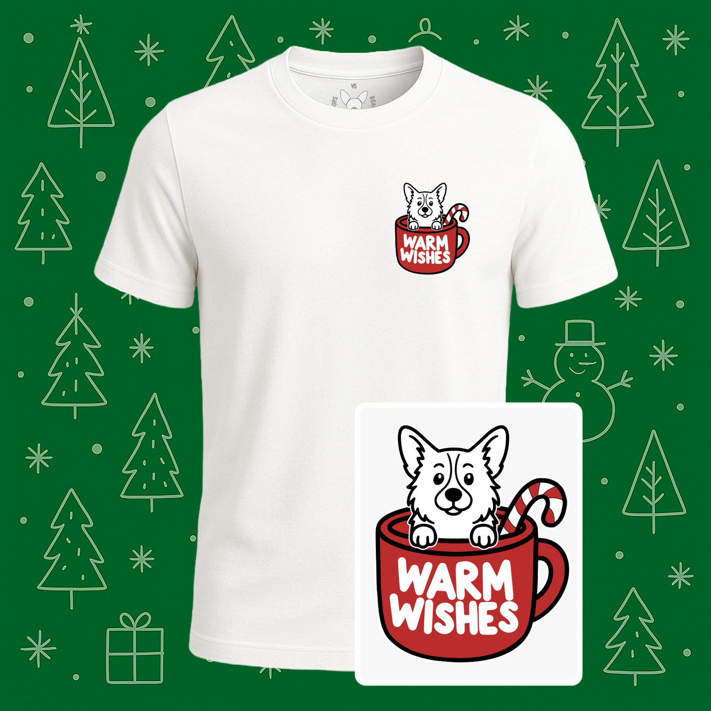 Pembroke Welsh Corgi Warm Wishes Tee