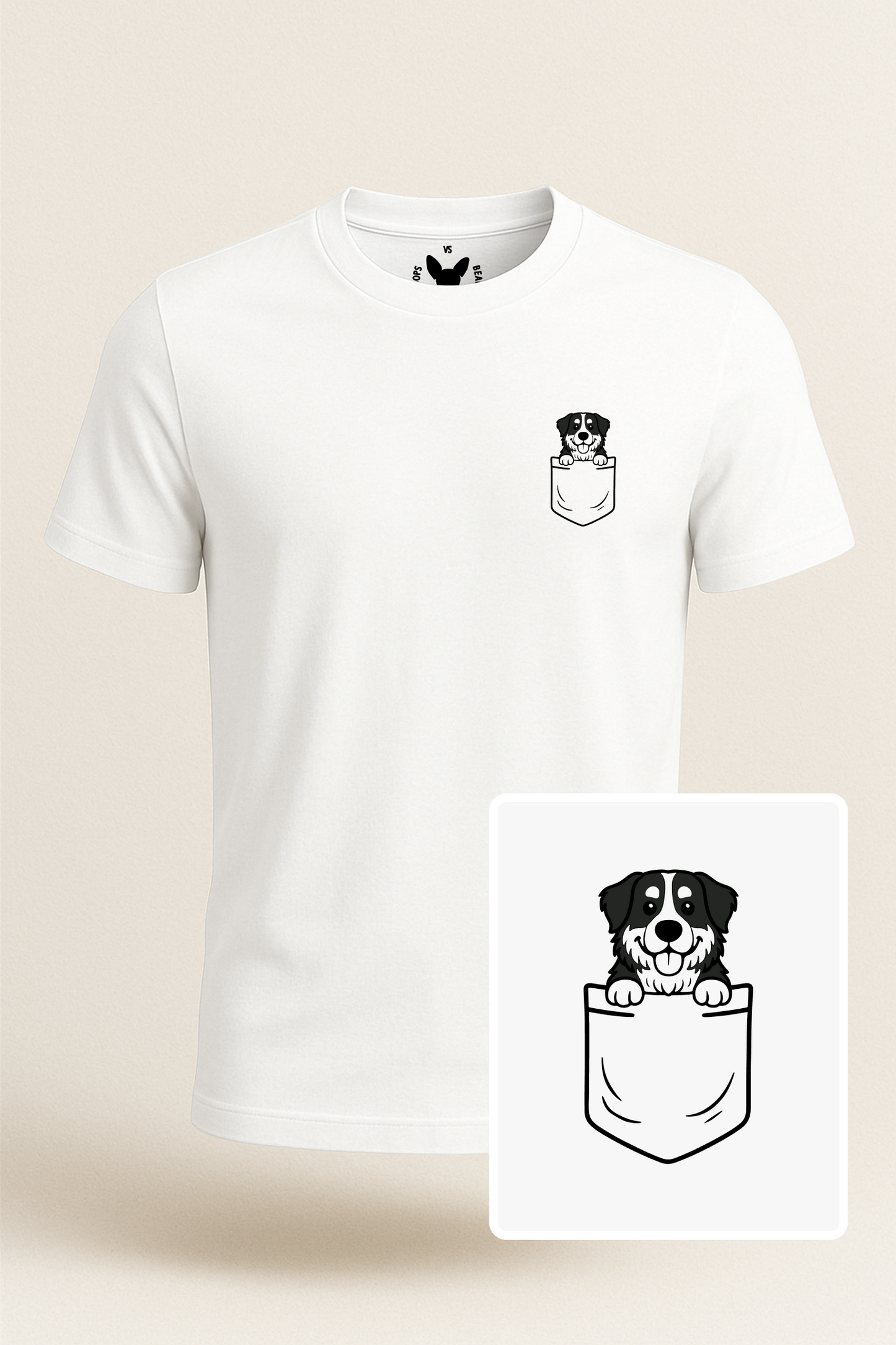 Bernese Mountain Dog Pocket-Print Tee