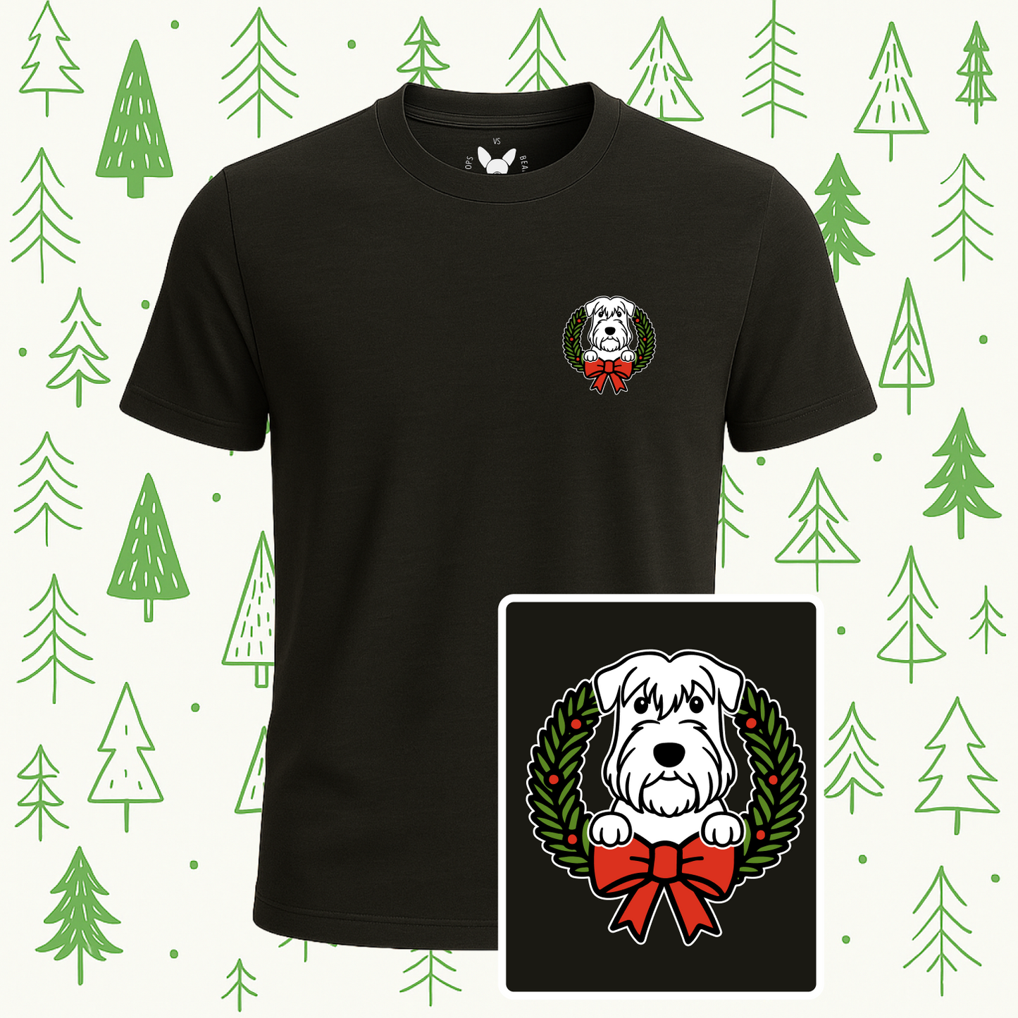 Sealyham Holiday Wreath Tee
