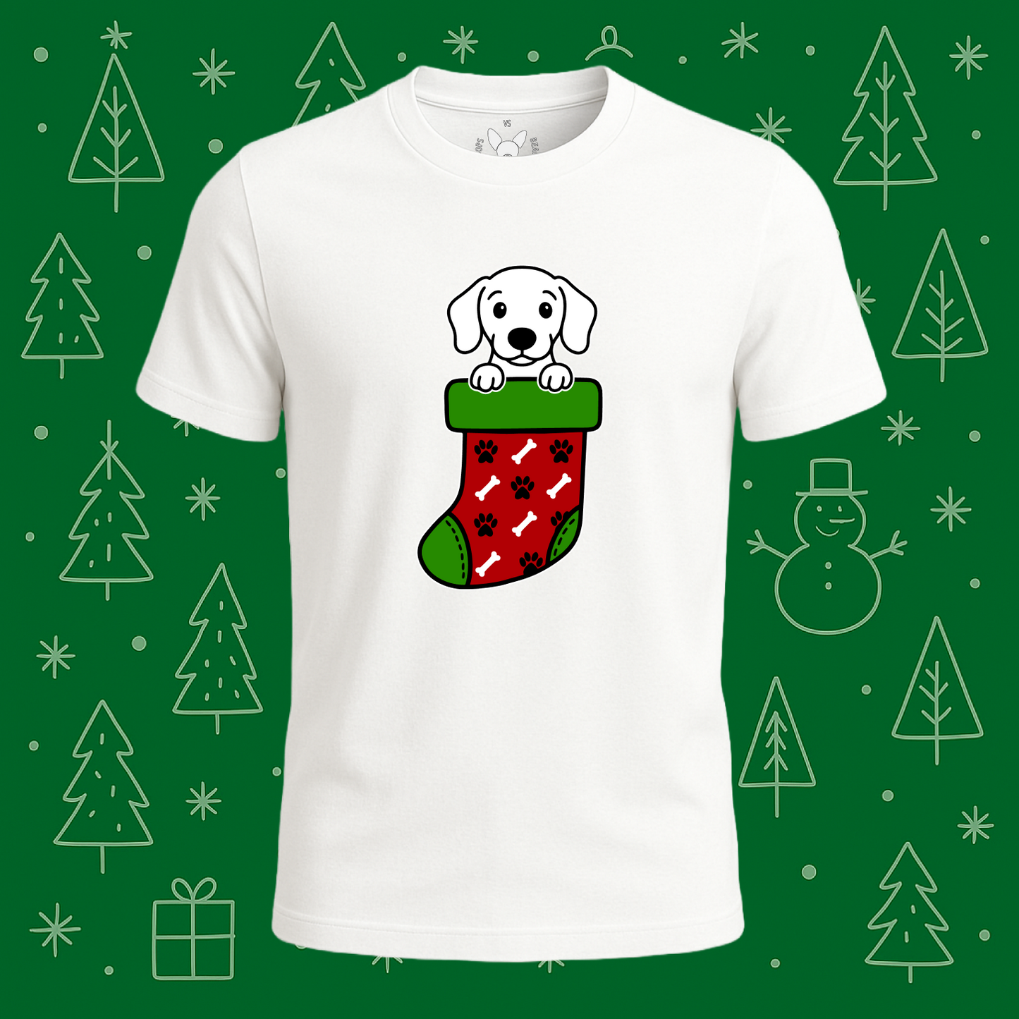 Dachshund Christmas Stocking Tee - Feature Print
