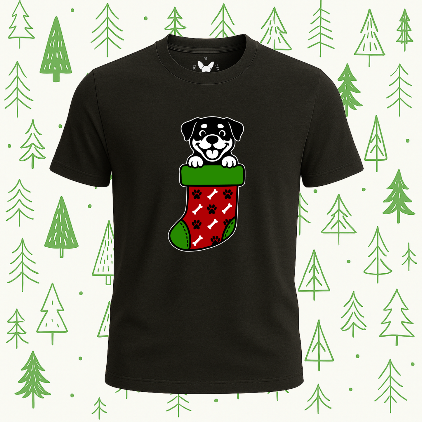 Rottweiler Christmas Stocking Tee - Feature Print