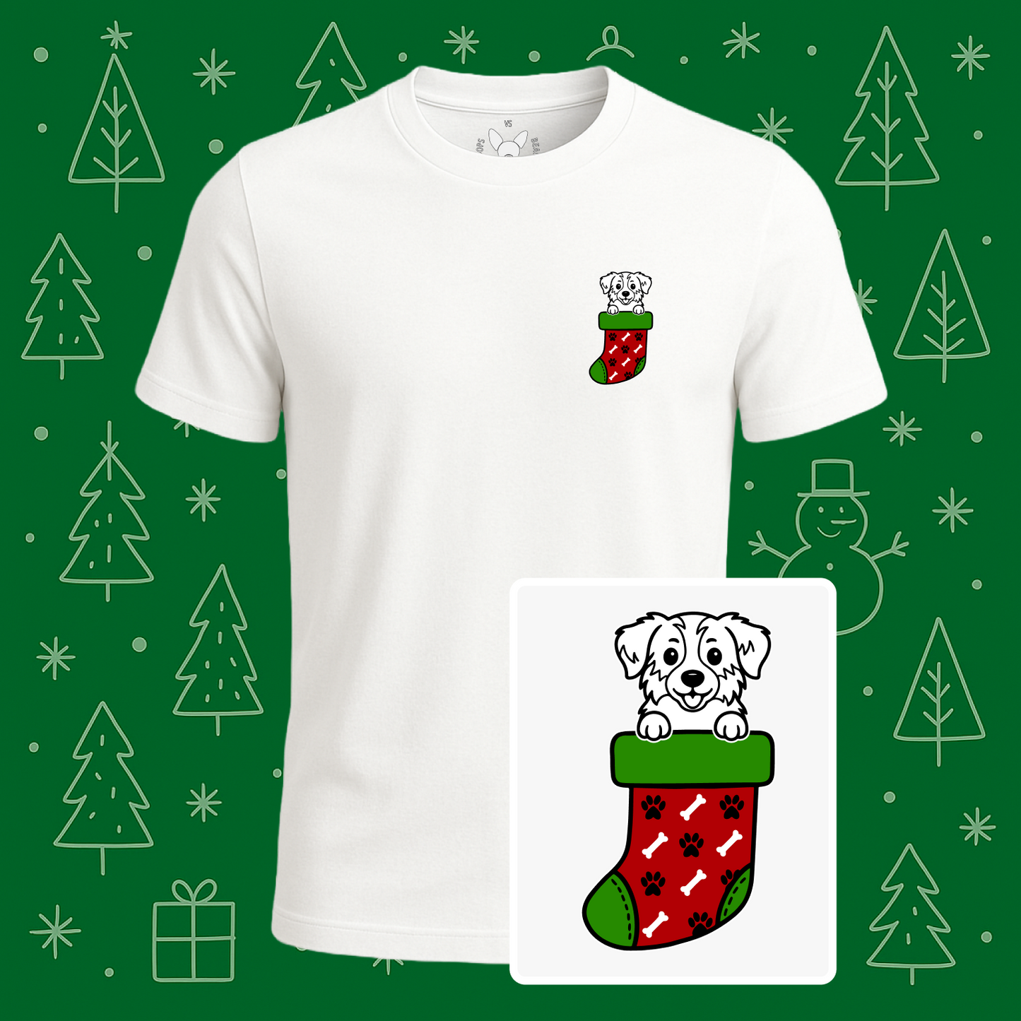 Australian Shepherd (Aussie) Christmas Stocking Tee
