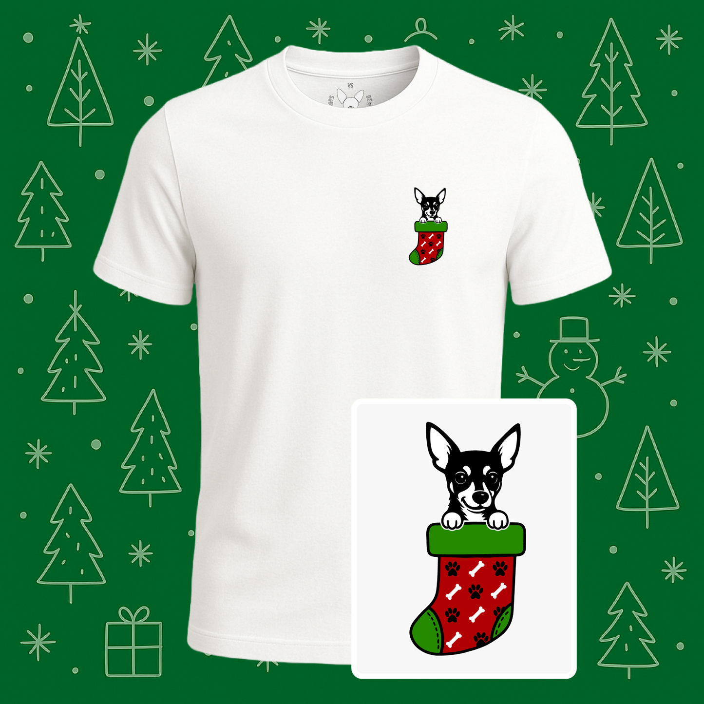 Miniature Pinscher (Min Pin) Christmas Stocking Tee