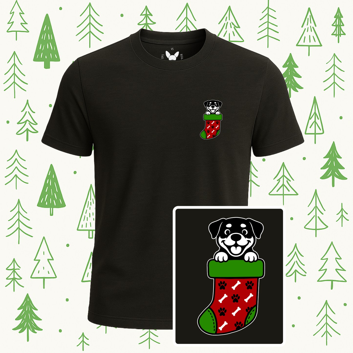 Rottweiler Christmas Stocking Tee