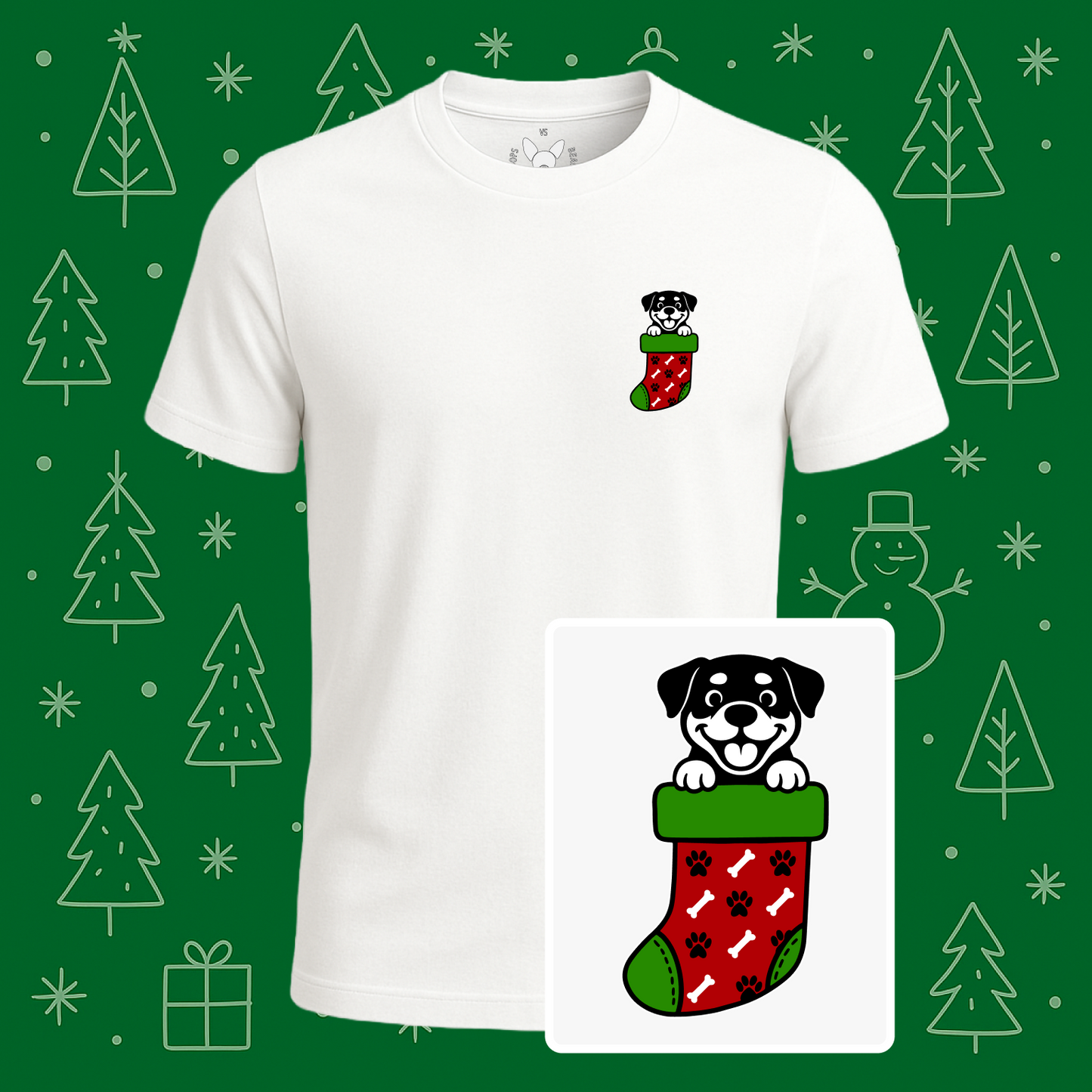 Rottweiler Christmas Stocking Tee