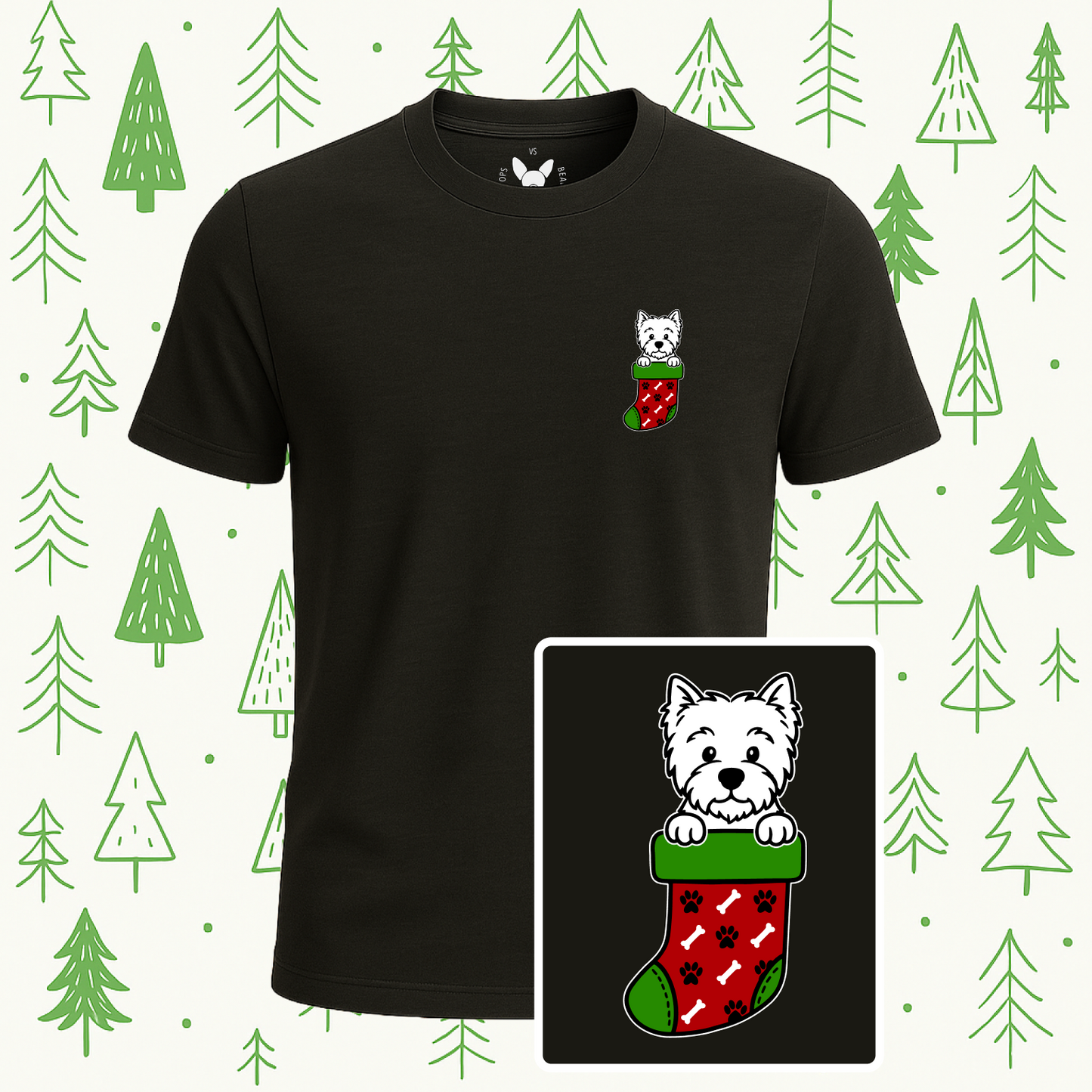 West Highland Terrier (Westie) Christmas Stocking Tee