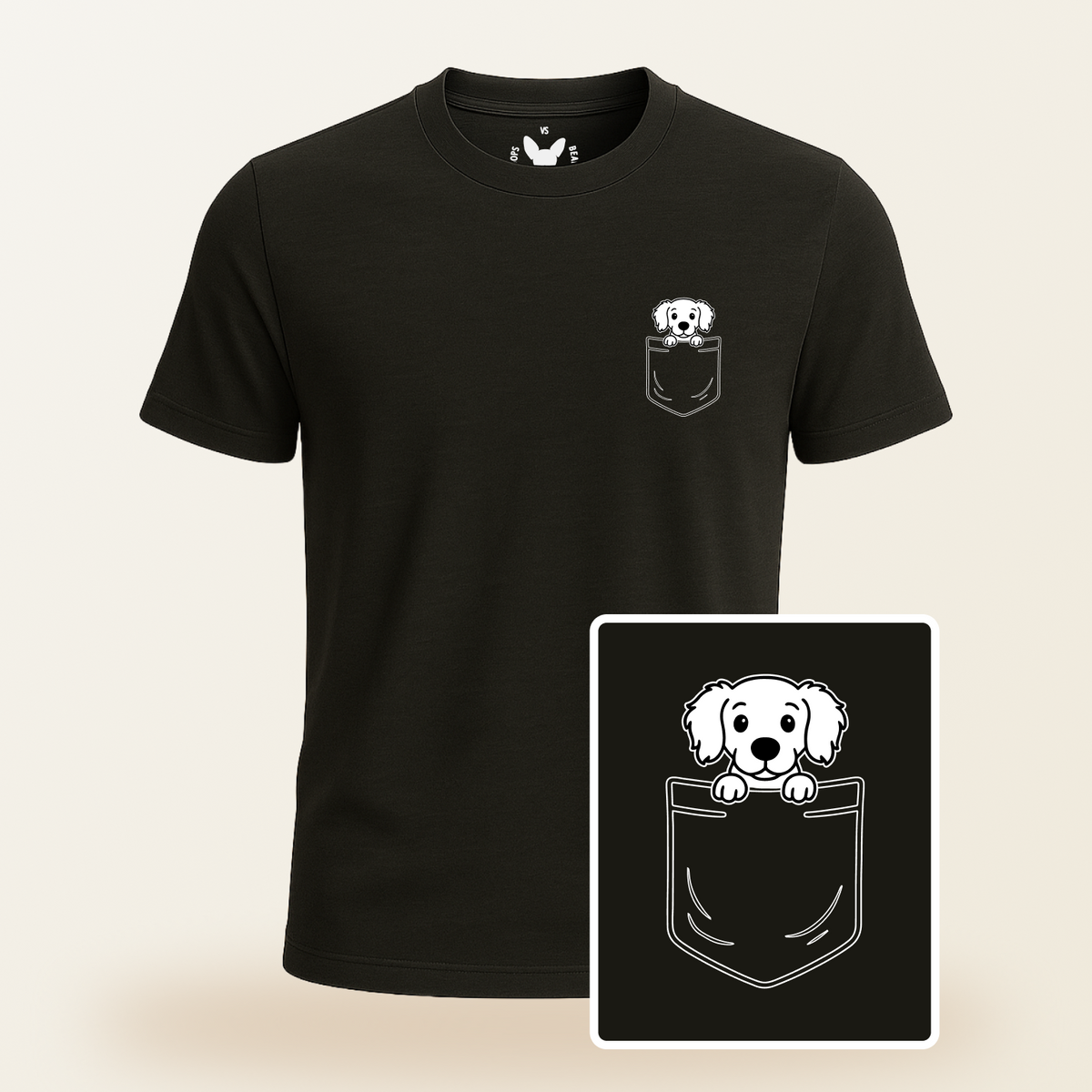 Long Hair Dachshund Pocket-Print Tee