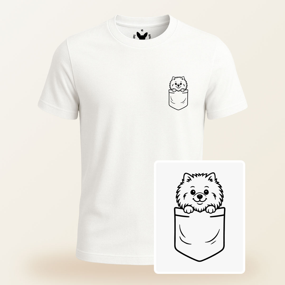 Pomeranian Pocket-Print Tee