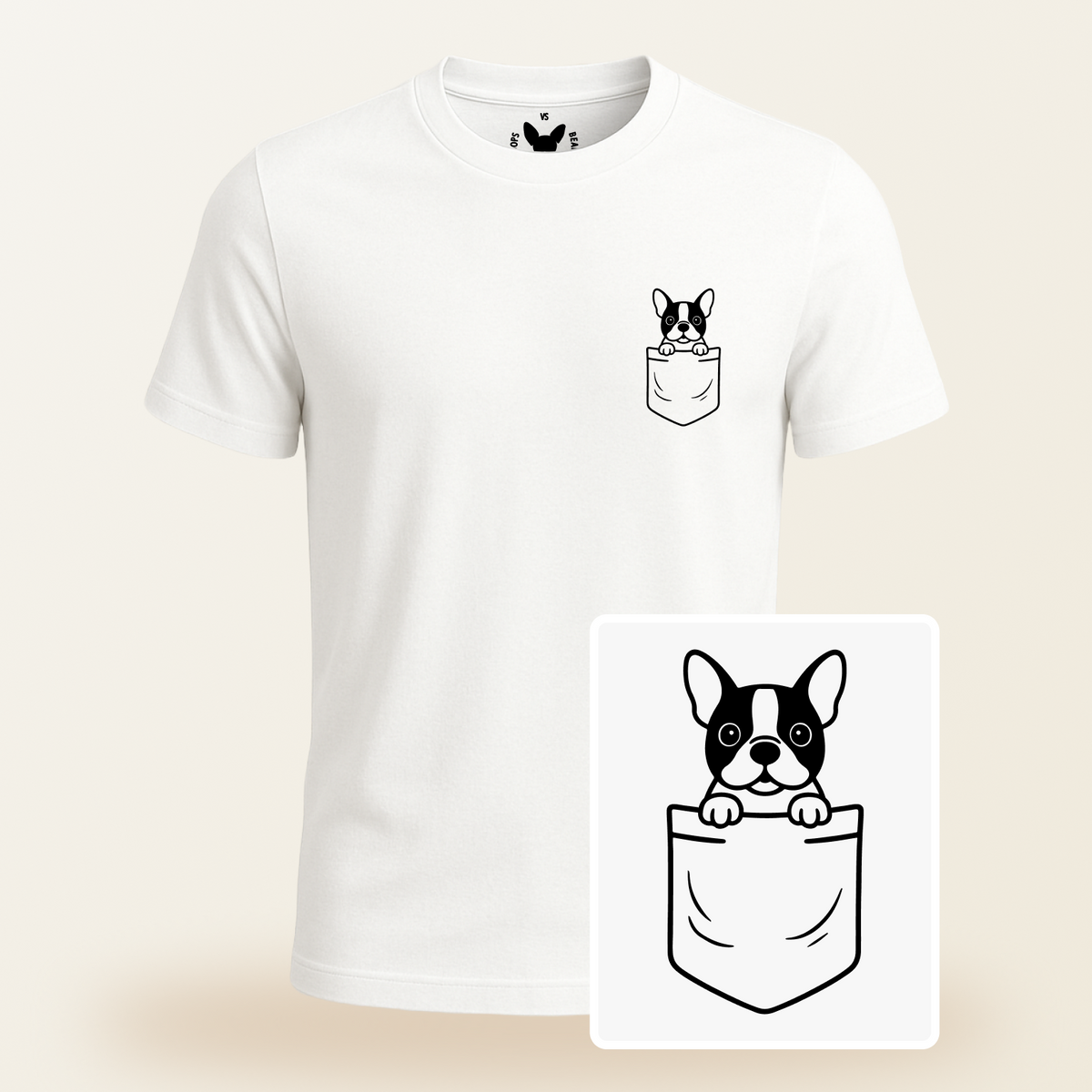 Boston Terrier Pocket-Print Tee
