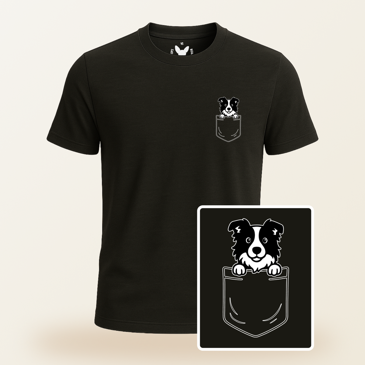 Border Collie Pocket-Print Tee