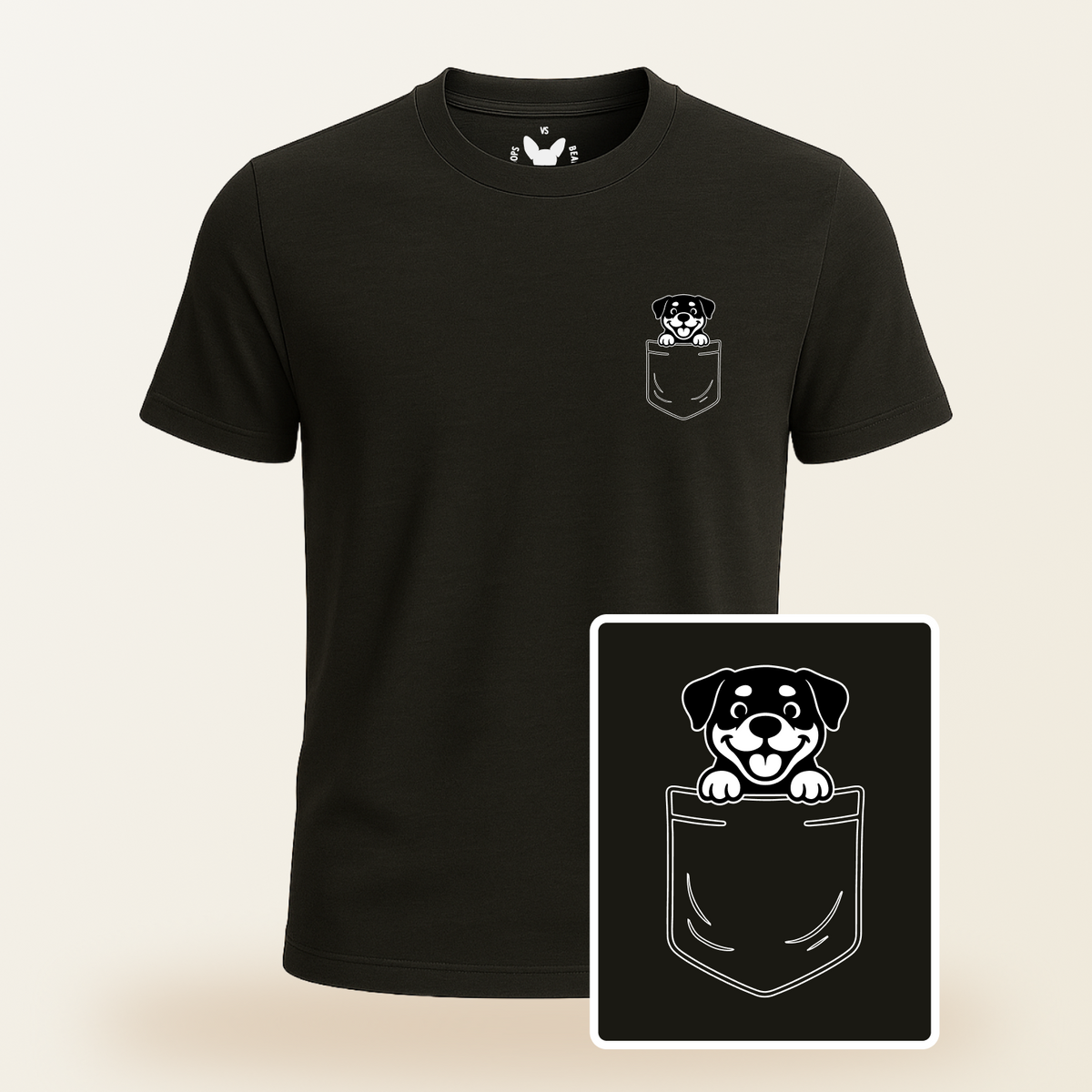 Rottweiler Pocket-Print Tee