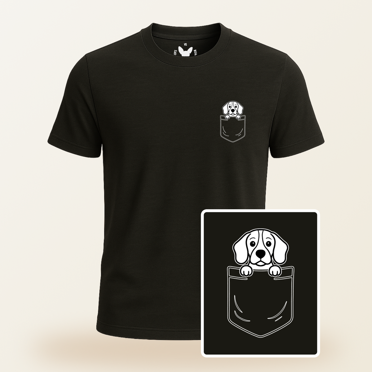 Beagle Pocket-Print Tee