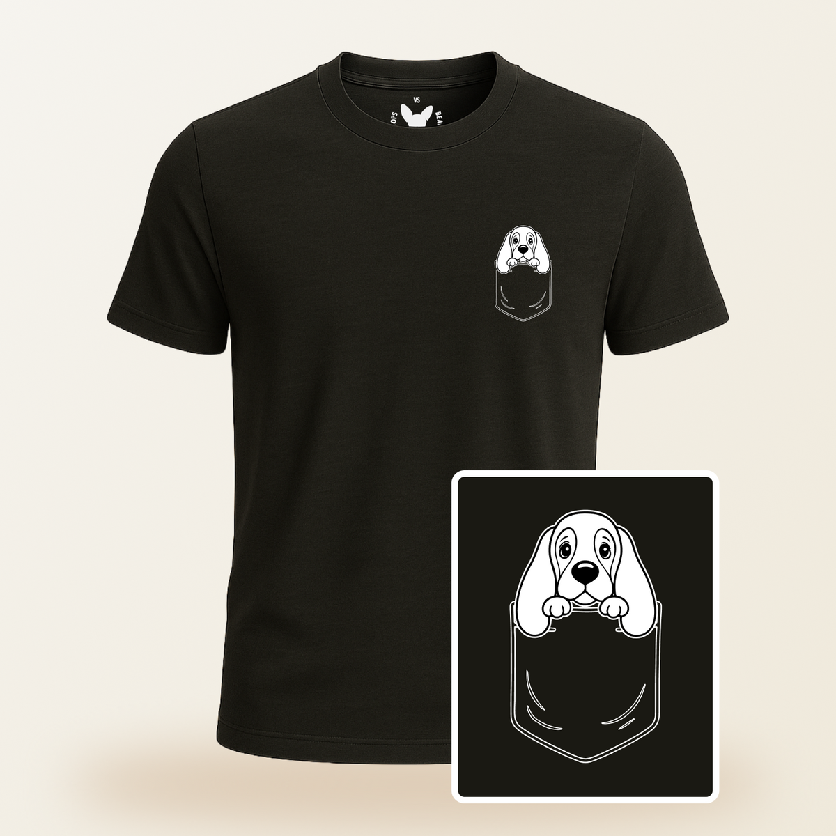 Basset Hound Pocket-Print Tee
