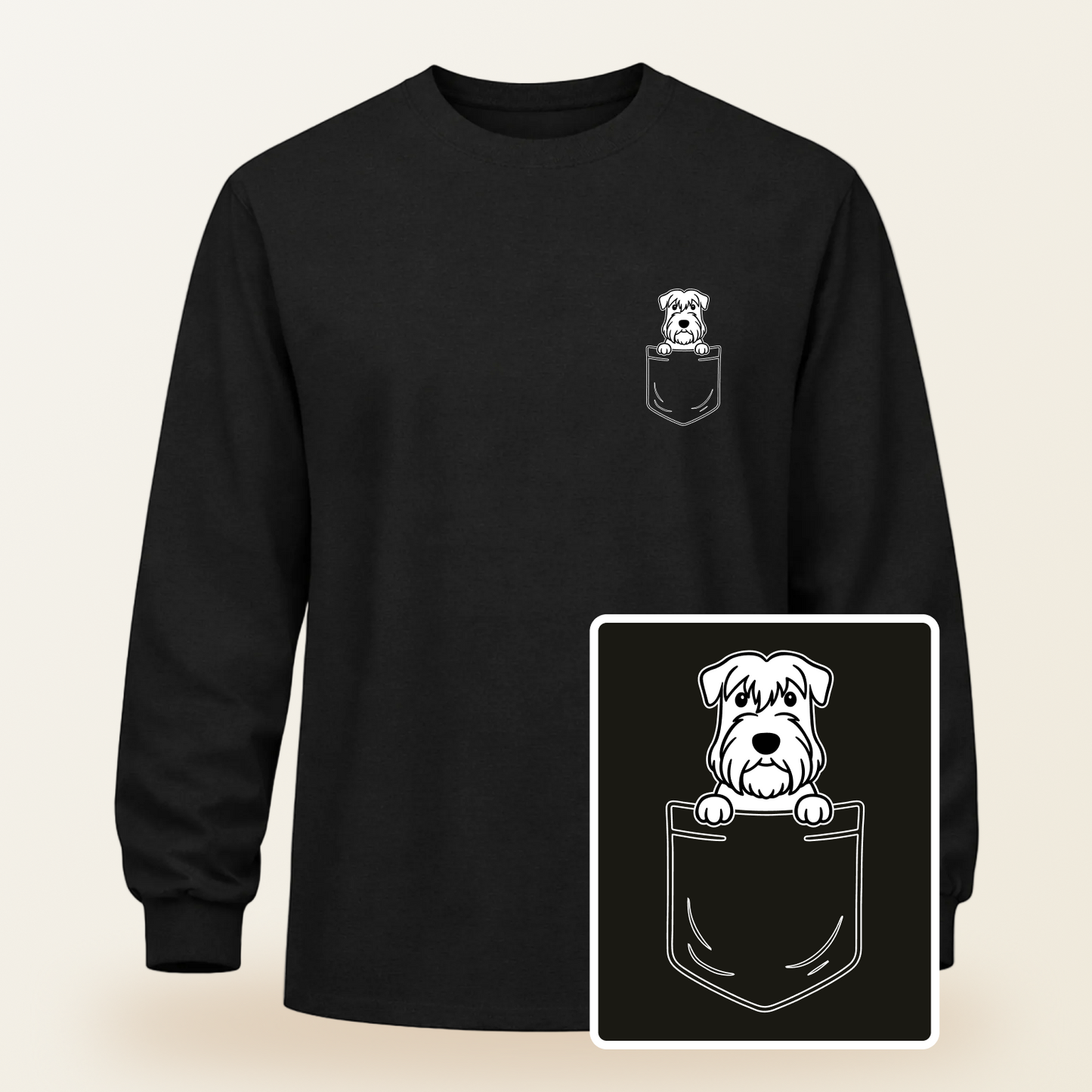 Sealyham Pocket-Print Long Sleeve Tee