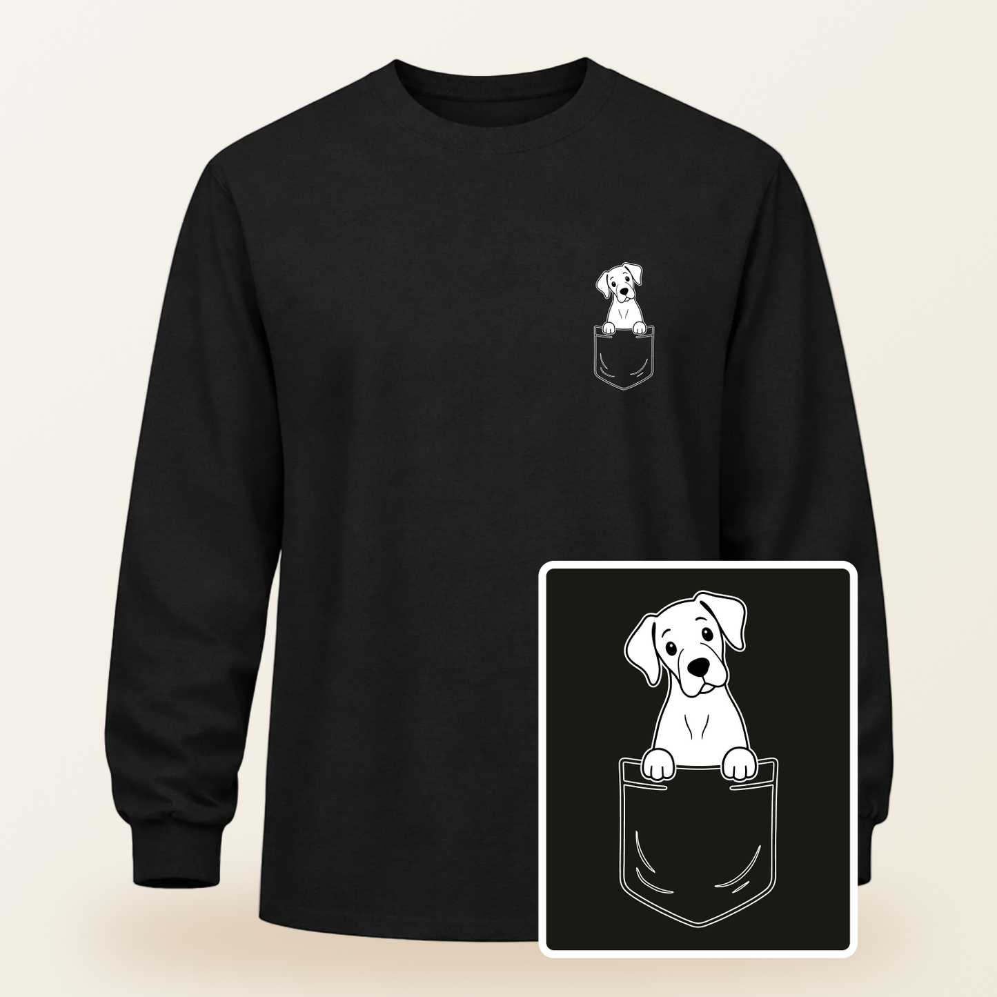 Great Dane Pocket-Print Long Sleeve Tee