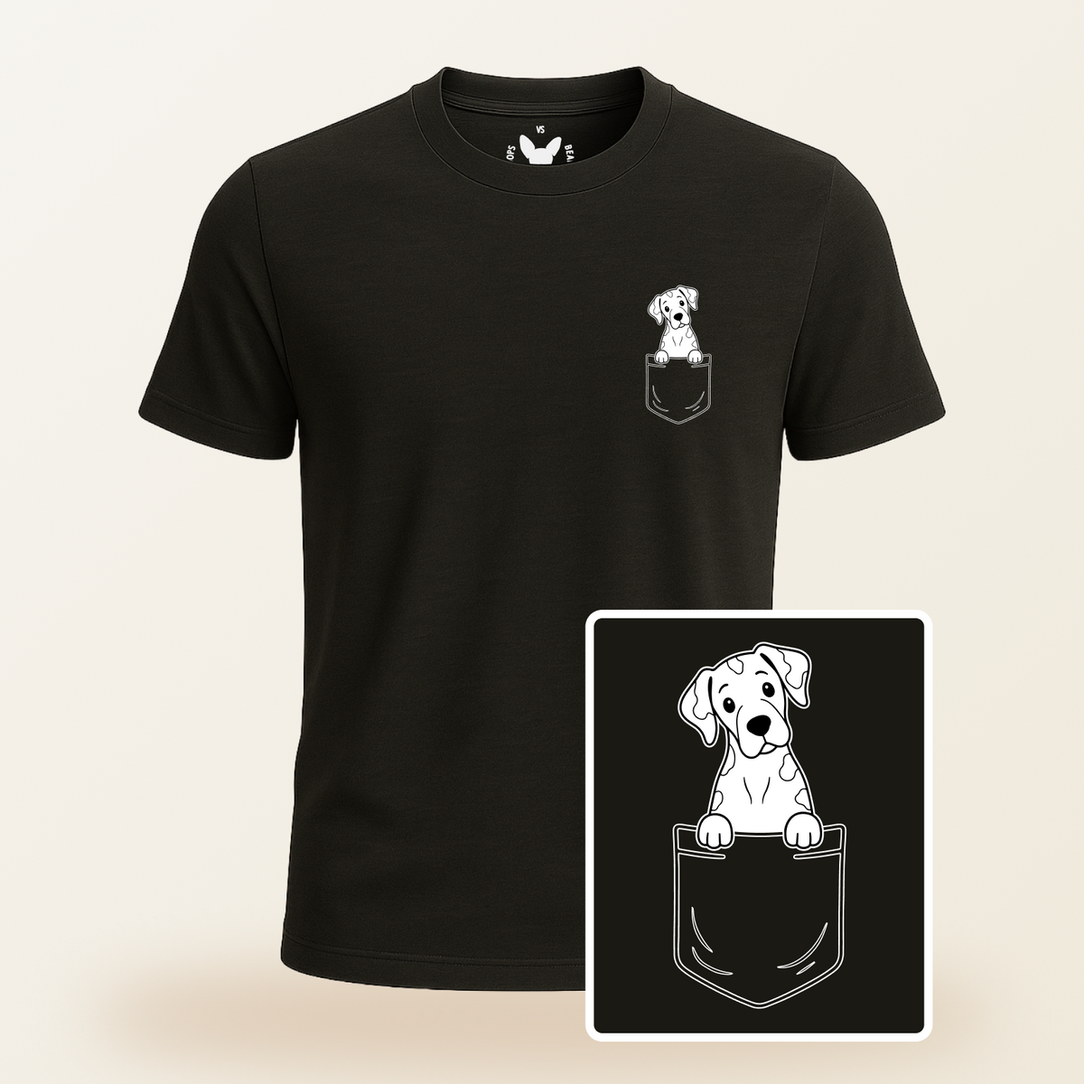 Great Dane (Harlequin) Pocket-Print Tee