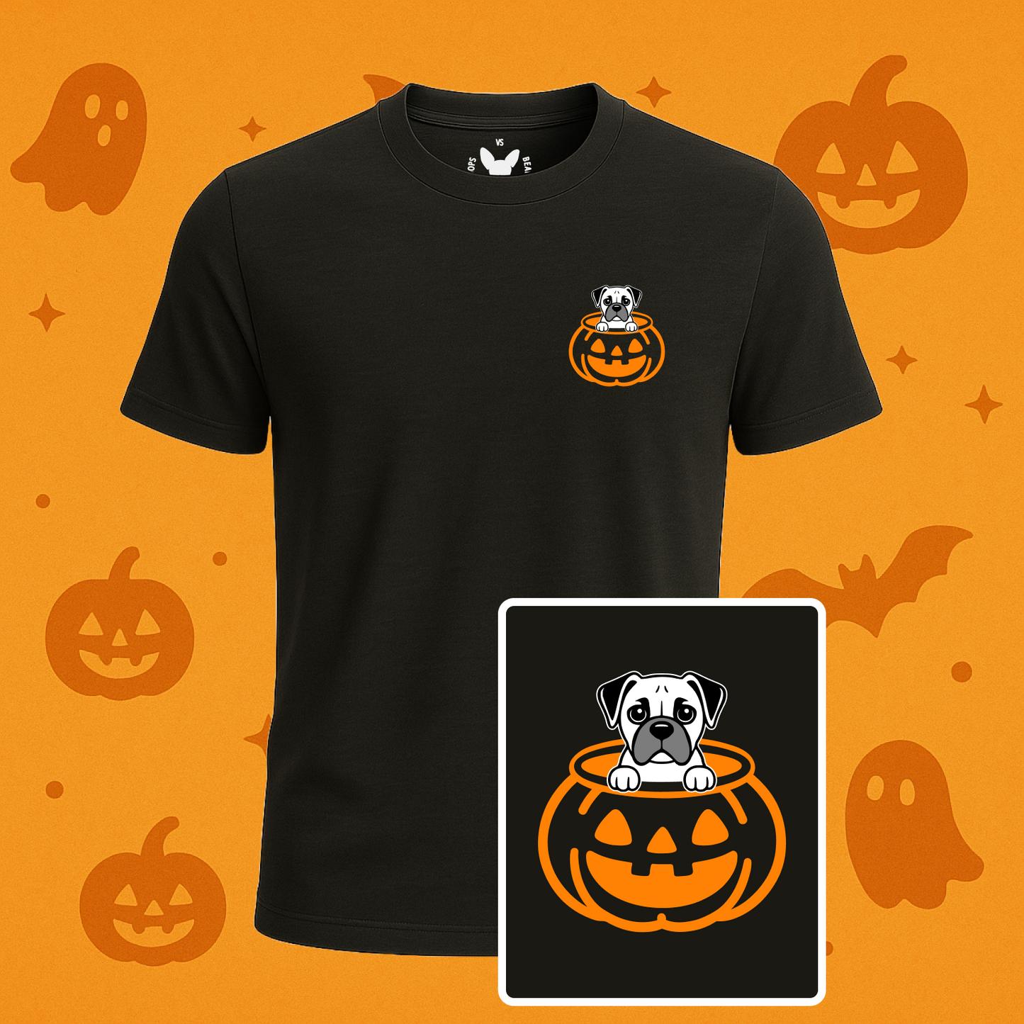Boxer Halloween Pumpkin Pup Tees