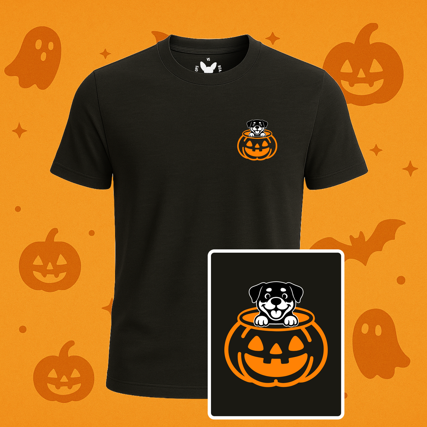 Rottweiler Halloween Pumpkin Pup Tees