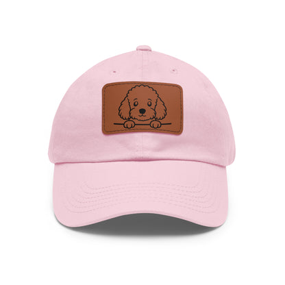 Toy Poodle Dad Hat – Unisex Leather Patch Adjustable Cap