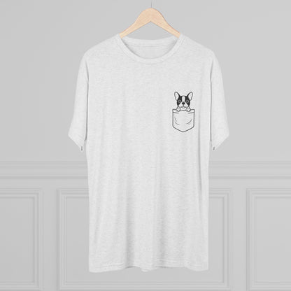Boston Terrier Pocket-Print Tri-blend Tee