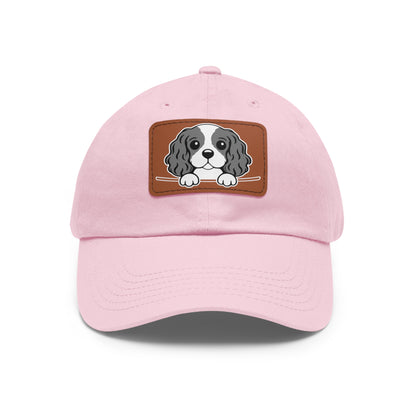 Cavalier King Charles Spaniel Dad Hat – Unisex Leather Patch Adjustable Cap