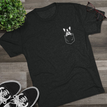 Boston Terrier Pocket-Print Tri-blend Tee