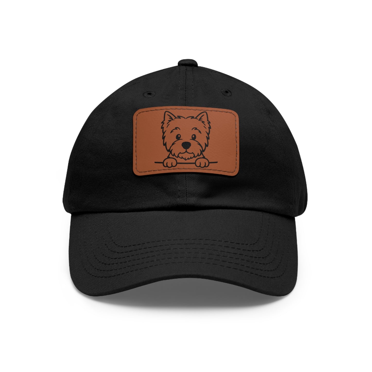 West Highland Terrier (Westie) Dad Hat – Unisex Leather Patch Adjustable Cap