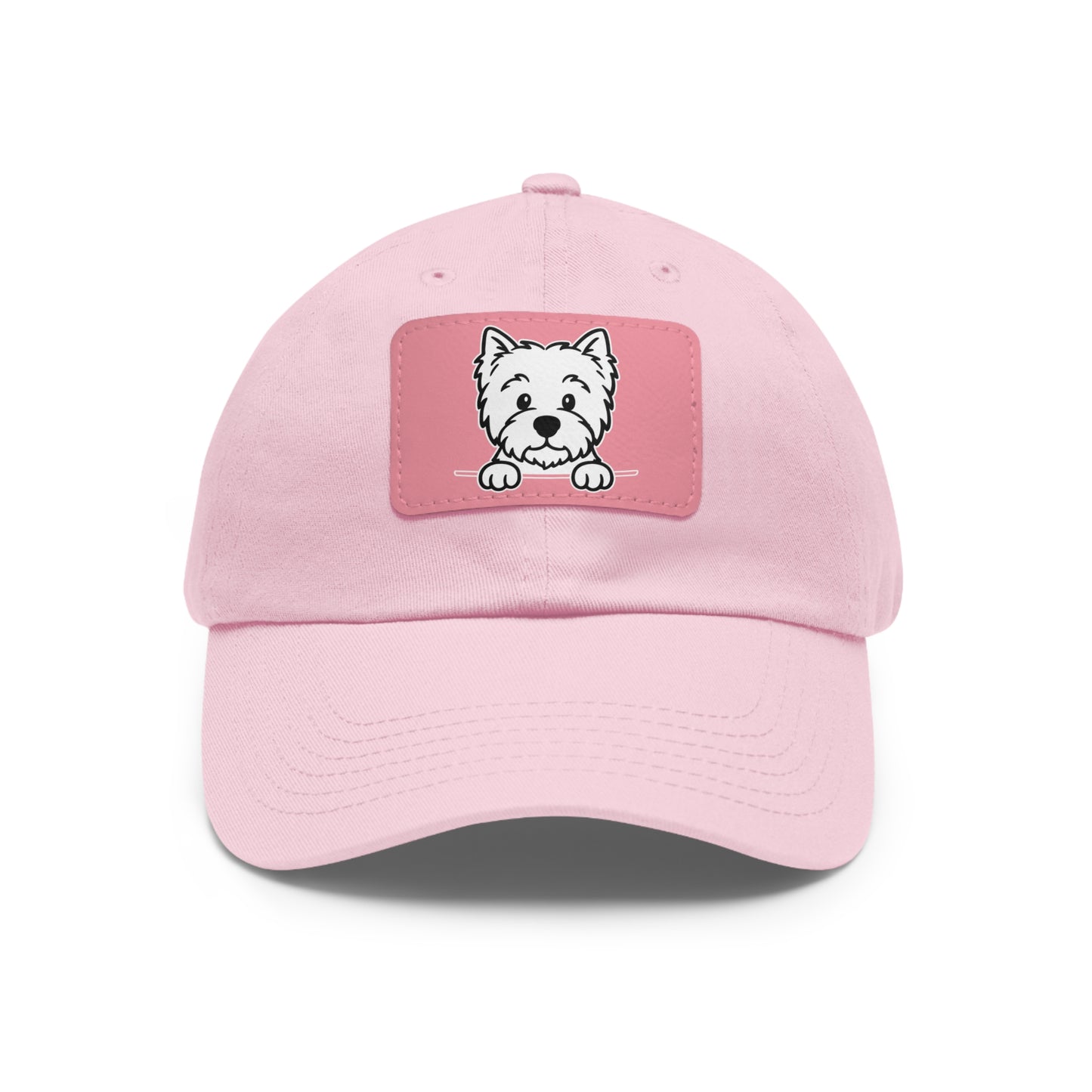 West Highland Terrier (Westie) Dad Hat – Unisex Leather Patch Adjustable Cap